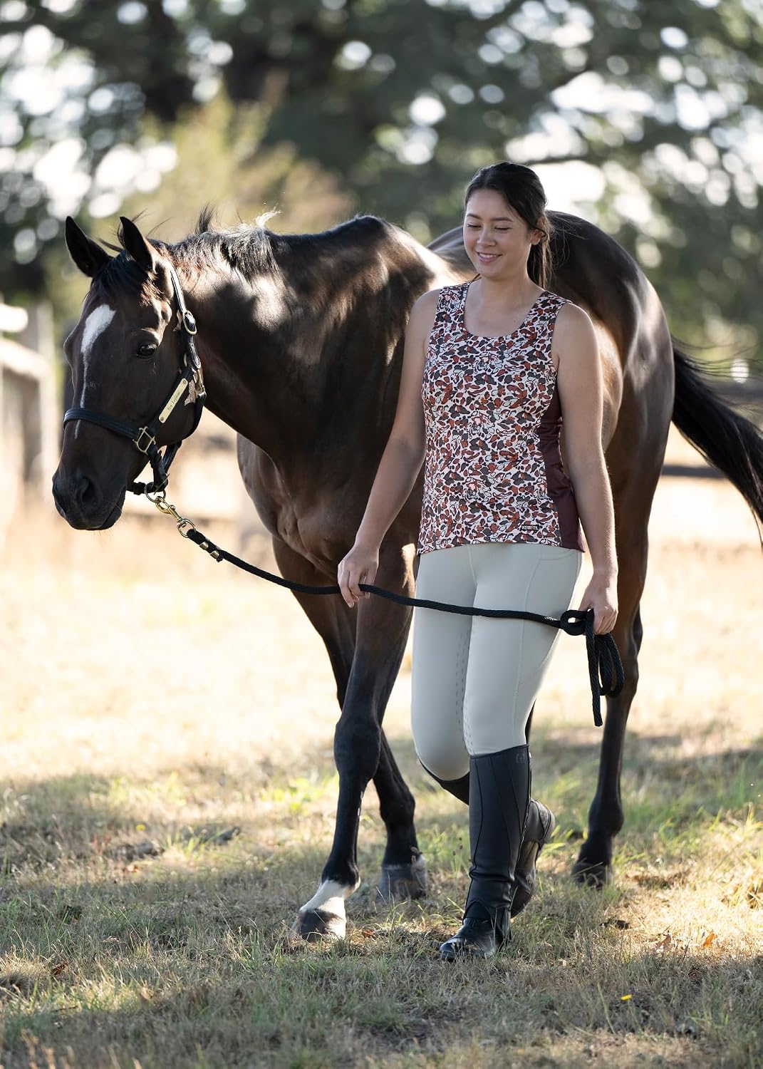 Kerrits Women's Breeze Ice Fil Equestrian Tank Top – Ultra-Lightweight, Cooling Horse Print Shirt, Great for Summer