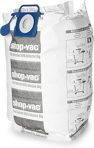 Miniatura 9 de Shop-Vac 9021733 - Bolsas de filtro Hepa resistentes al desgarro 5-10 galones color blanco paquete de 2