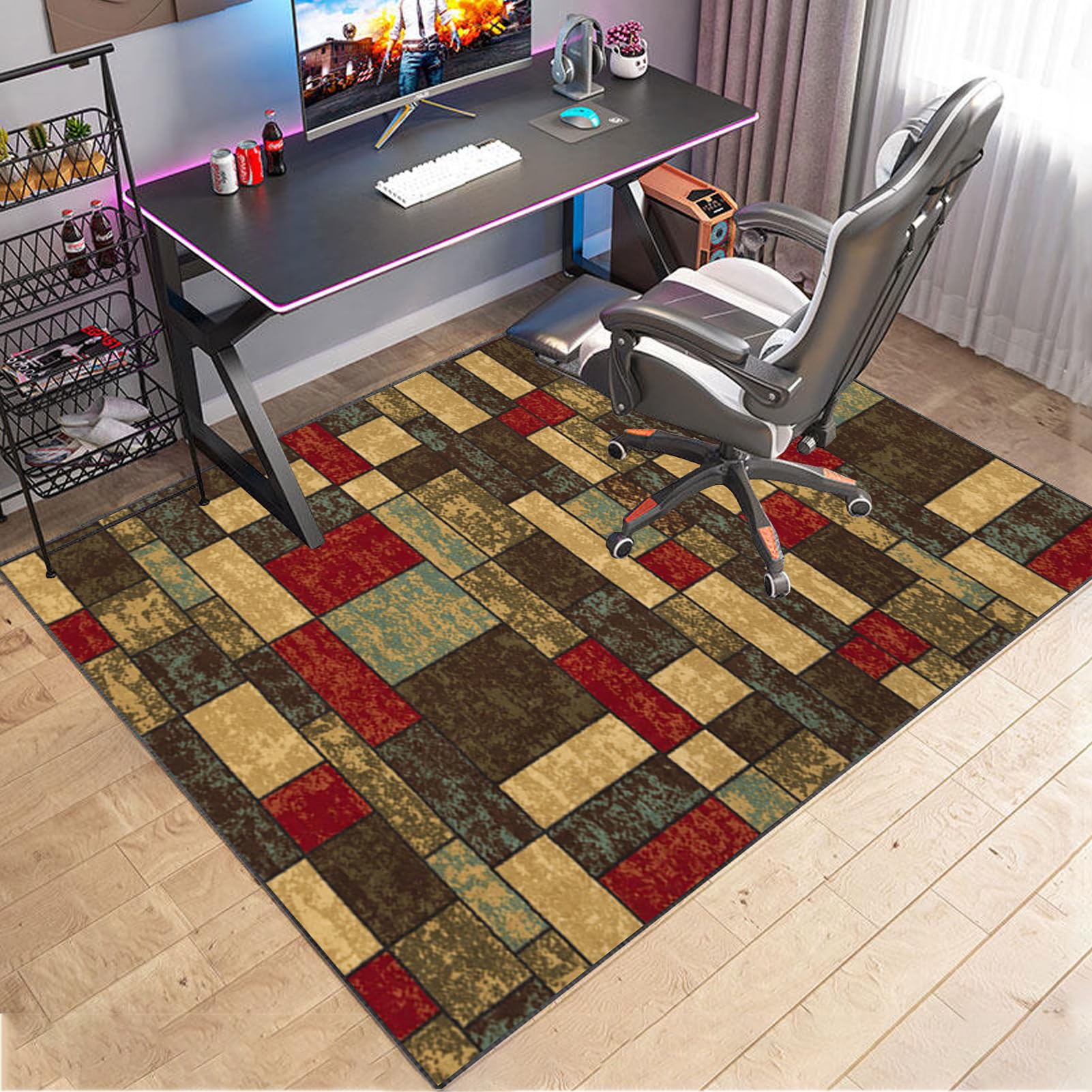 VETCS Gaming Stuhl Unterlage, Bürostuhl Unterlage, Bodenschutz Matte für Bürostuhl, Schreibtischstuhl Unterlage für zu Hause, Bodenschutzmatte für Hartböden, Gaming Teppich für Parkett 100 x 140 cm