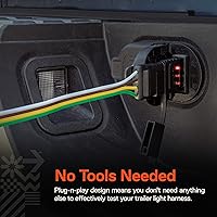 Vista 5 de Probador de cableado de remolque plano de 4 vías True Mods [terminales de cobre niquelado] [macho y hembra] [Prueba de continuidad] Probador