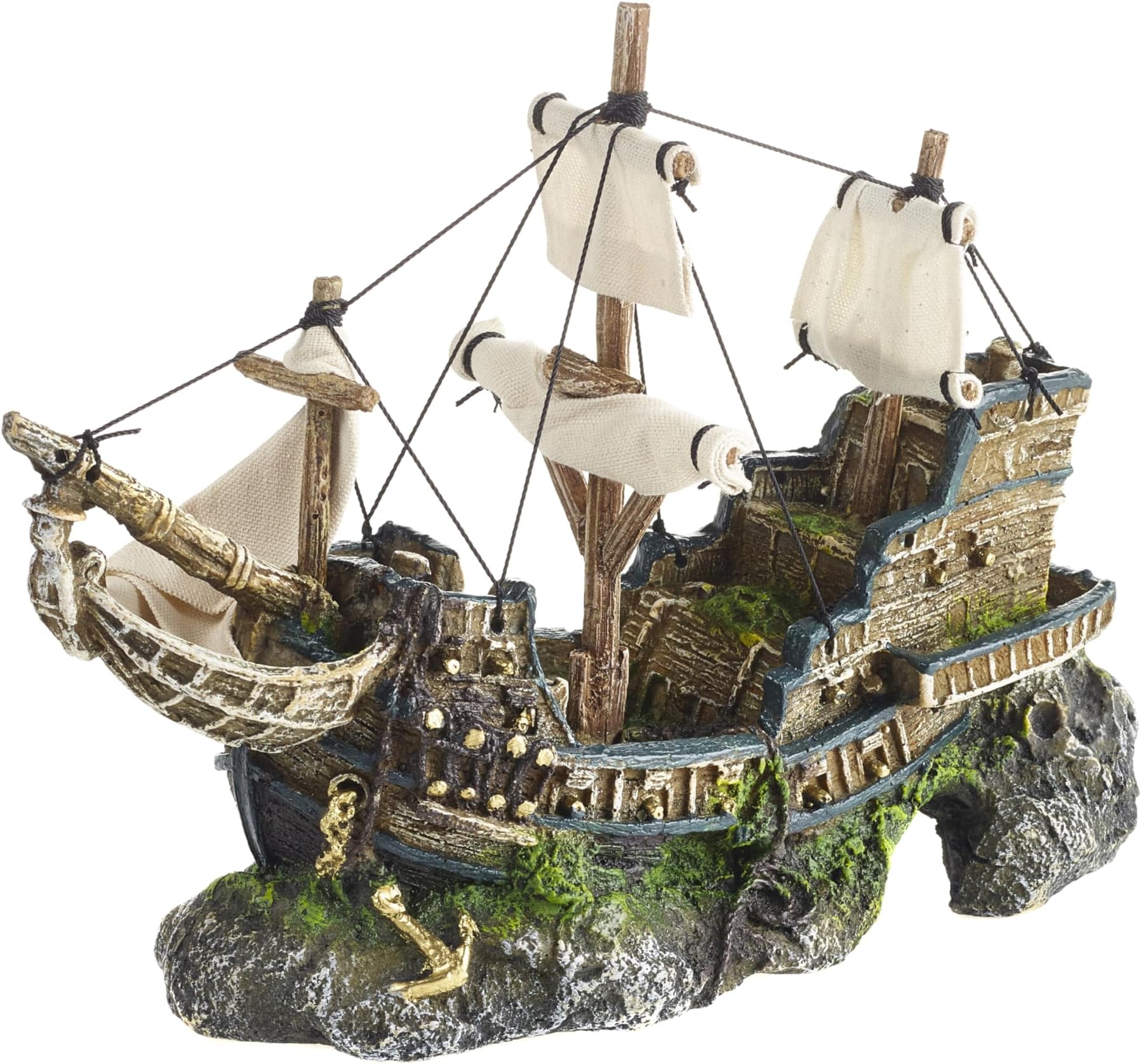 CLASSIC CLASSICPolyresin Galleon With Sails, Aquarium Ornament 33 cm