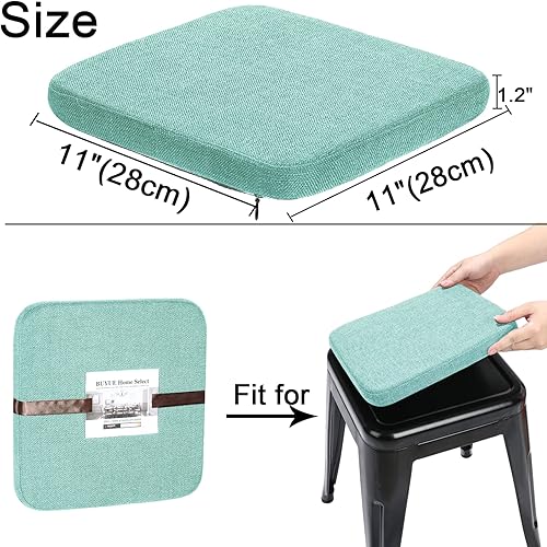 Miniatura 10 de BUYUE Natural Linen - Juego de 4 cojines magnéticos de 14 x 14 pulgadas para sillas de metal, almohadillas de asiento antideslizantes mejoradas para