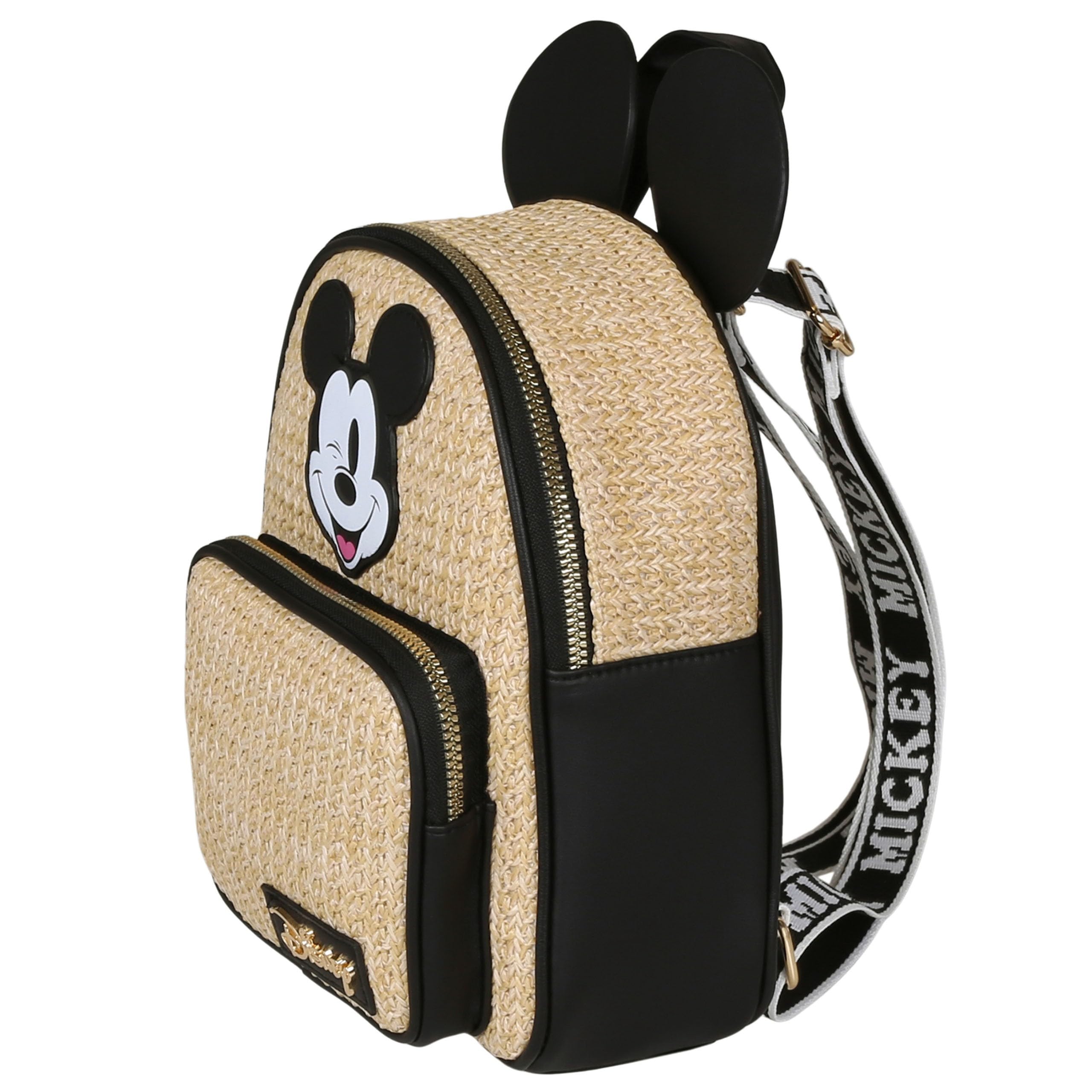 Mickey Mouse Disney Mochila urbana de mujer a cuadros, beige 25x8x21cm