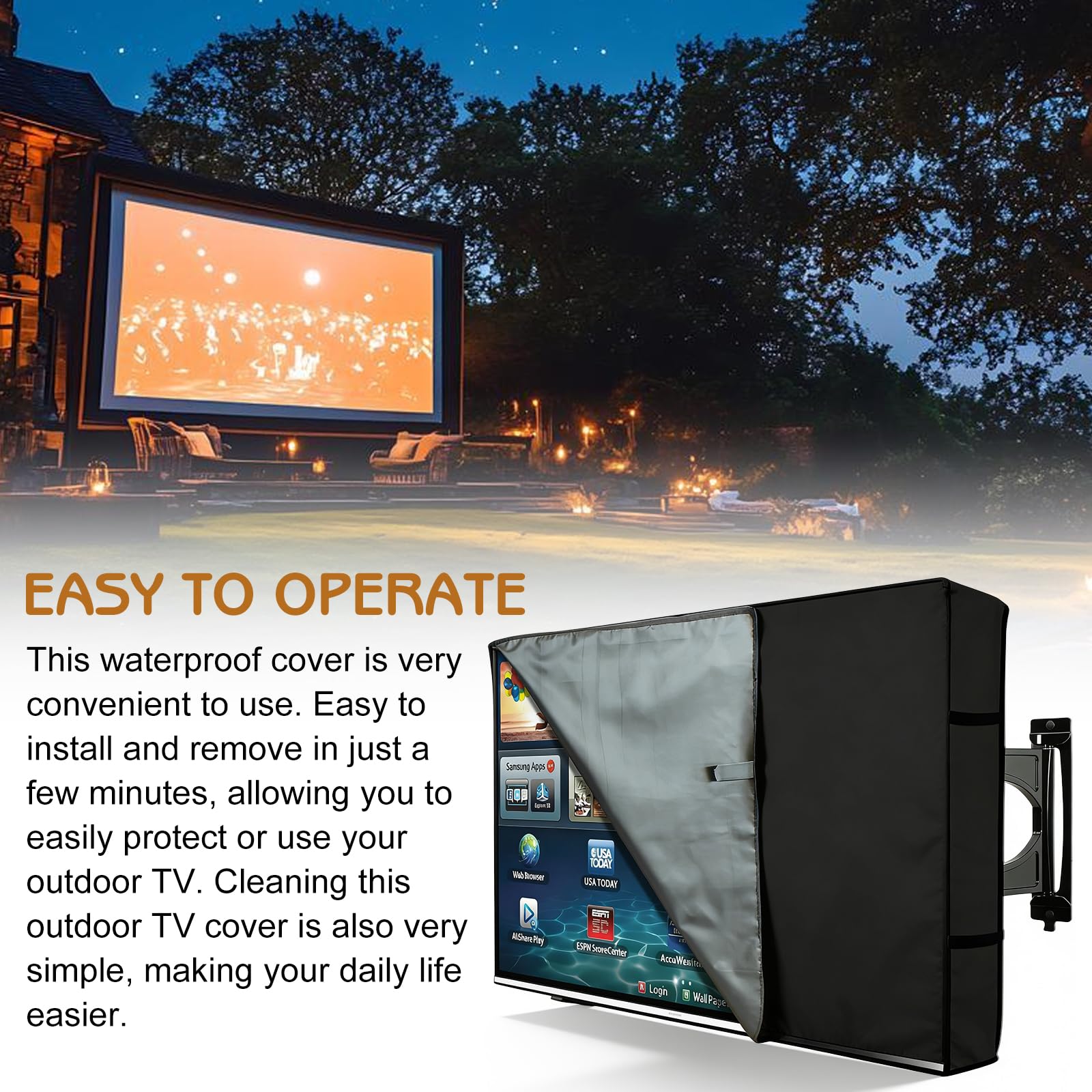 Copertura per TV esterno 40-42 pollici Oxford 600D impermeabile antipolvere resistente intemperie