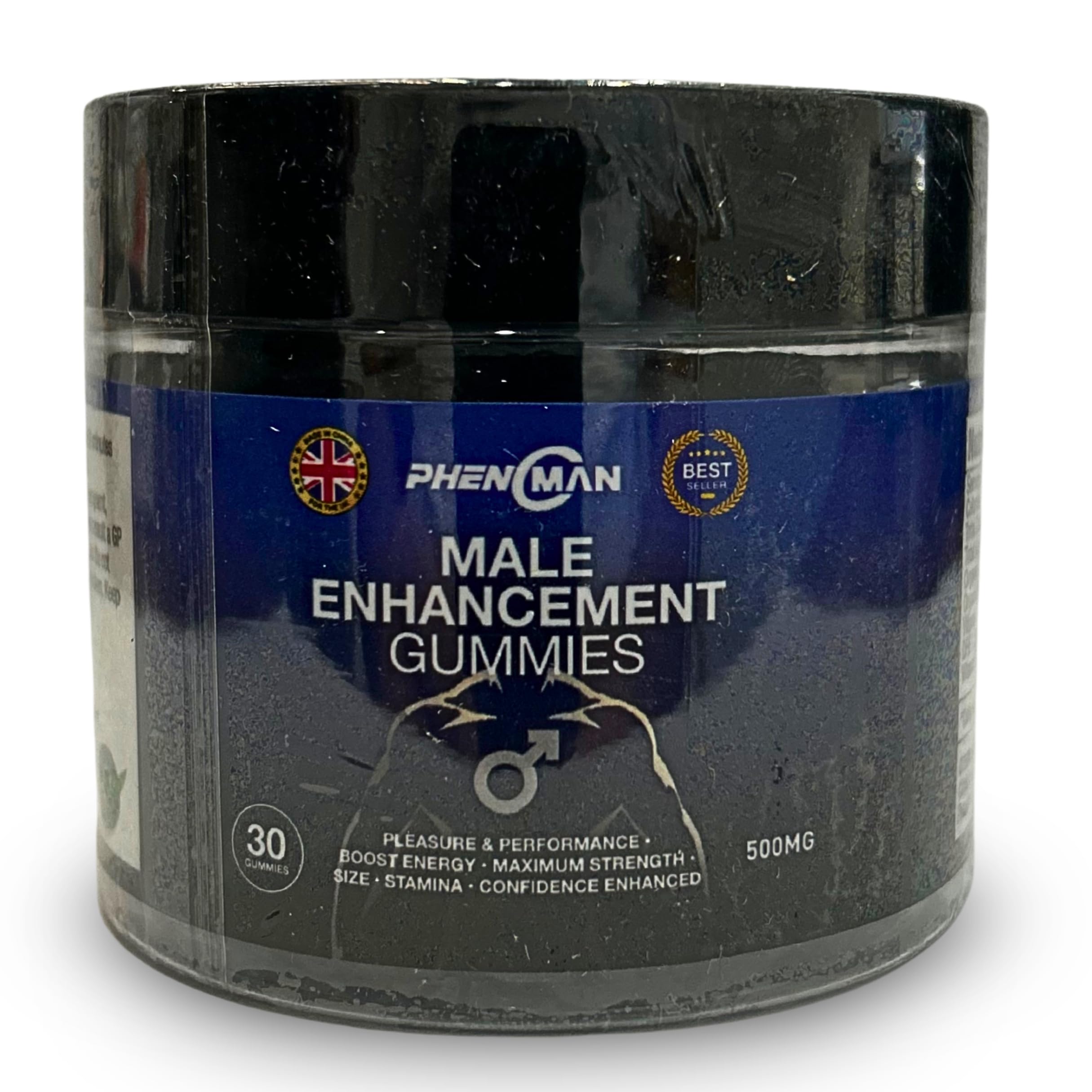 Phenoman Vegan Gummies for Men – Daily Supplement with Vitamin B12, Vitamin B9 & Organic Pomegranate – 30 Gummies, 1 Month Supply