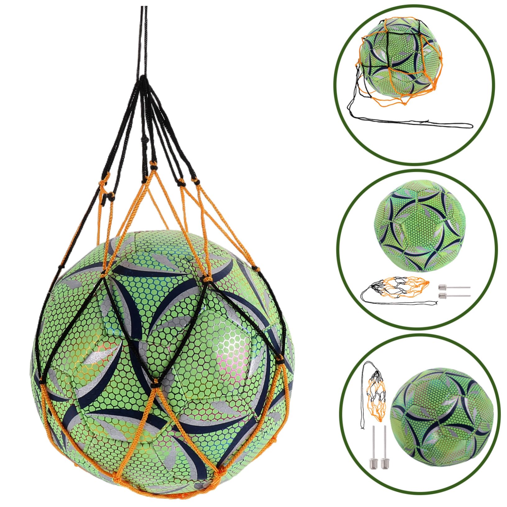 BESPORTBLE Balón de Fútbol Fluorescente PU para Entrenamiento y Juegos al Aire Libre de Noche