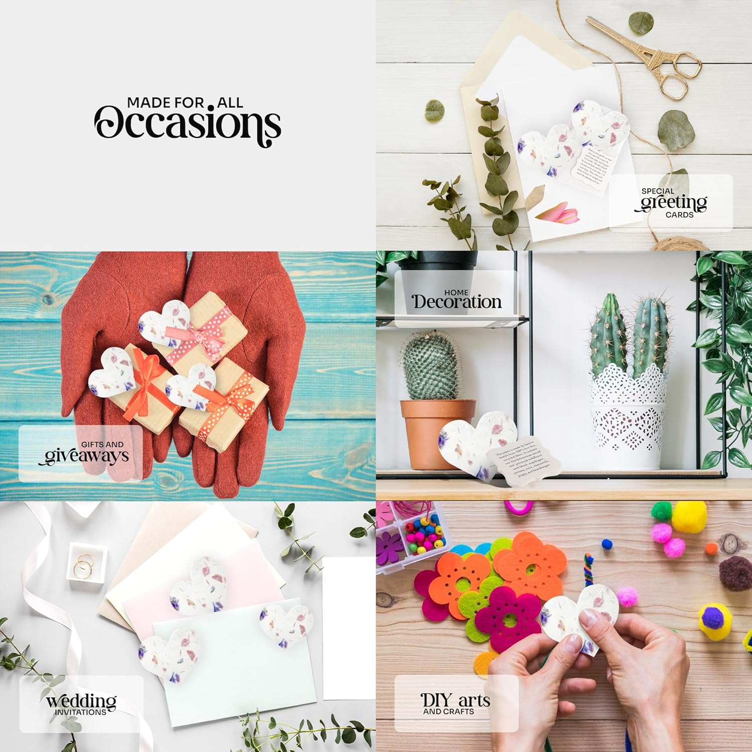 Set of 24 Pink Heart AND Set of 24 Mixed Heart - Plantable Seed Paper Embedded with Wildflower Seeds for Bridal Shower, Wedding Gift, Birthday, & other Milestone Celebrations