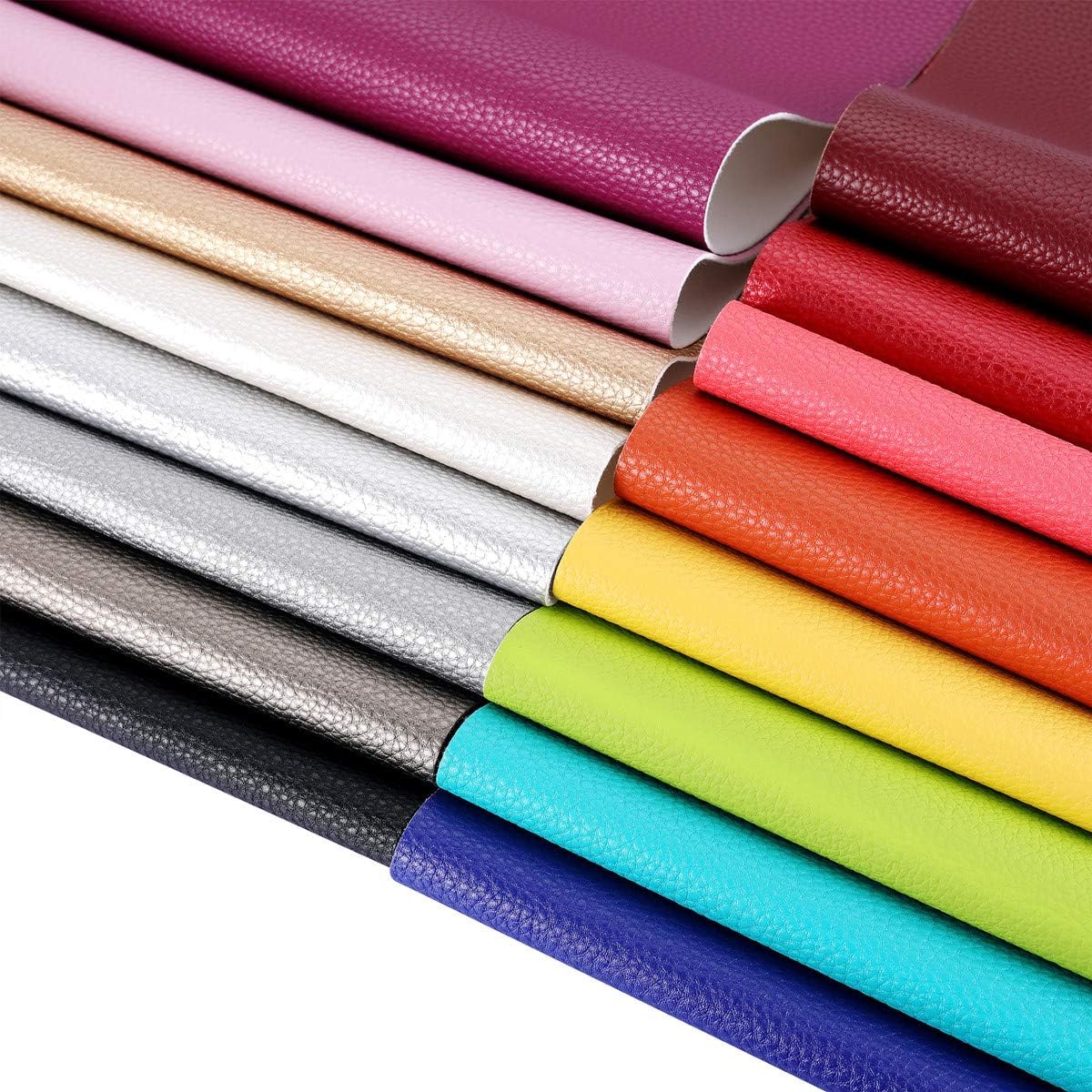 AOUXSEEM Faux Leather Sheets for Earrings Bows Making 16 Pcs A4 Size, PU Fabric,Plenty Beautiful Colors for Girls DIY Craft Materials