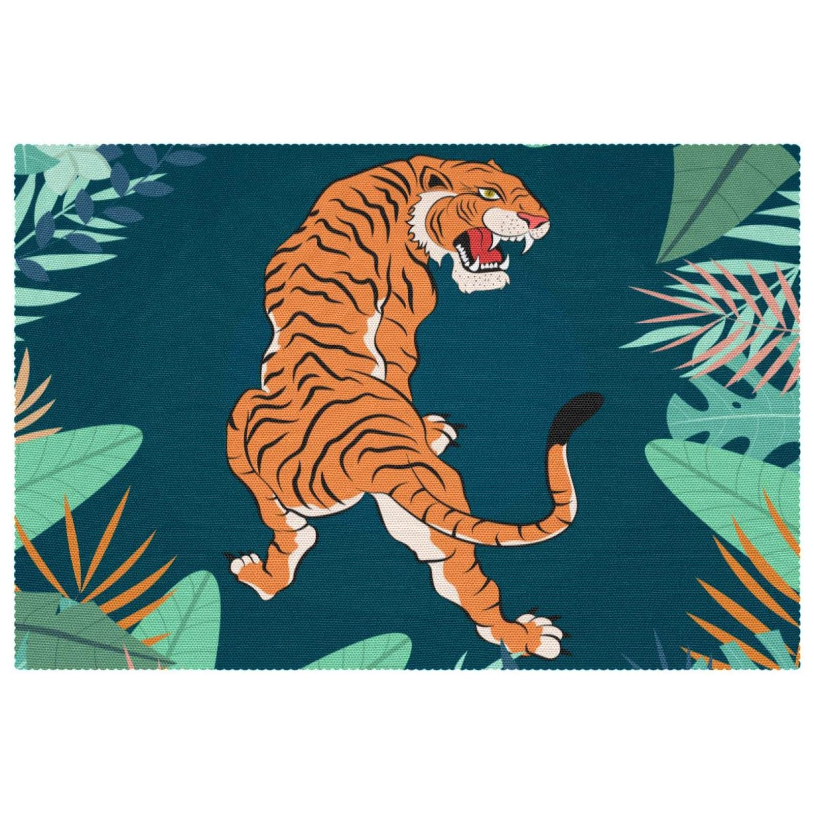 Set de table feuilles de tigre pour illuminer vos dîners exotiques et repas de famille
