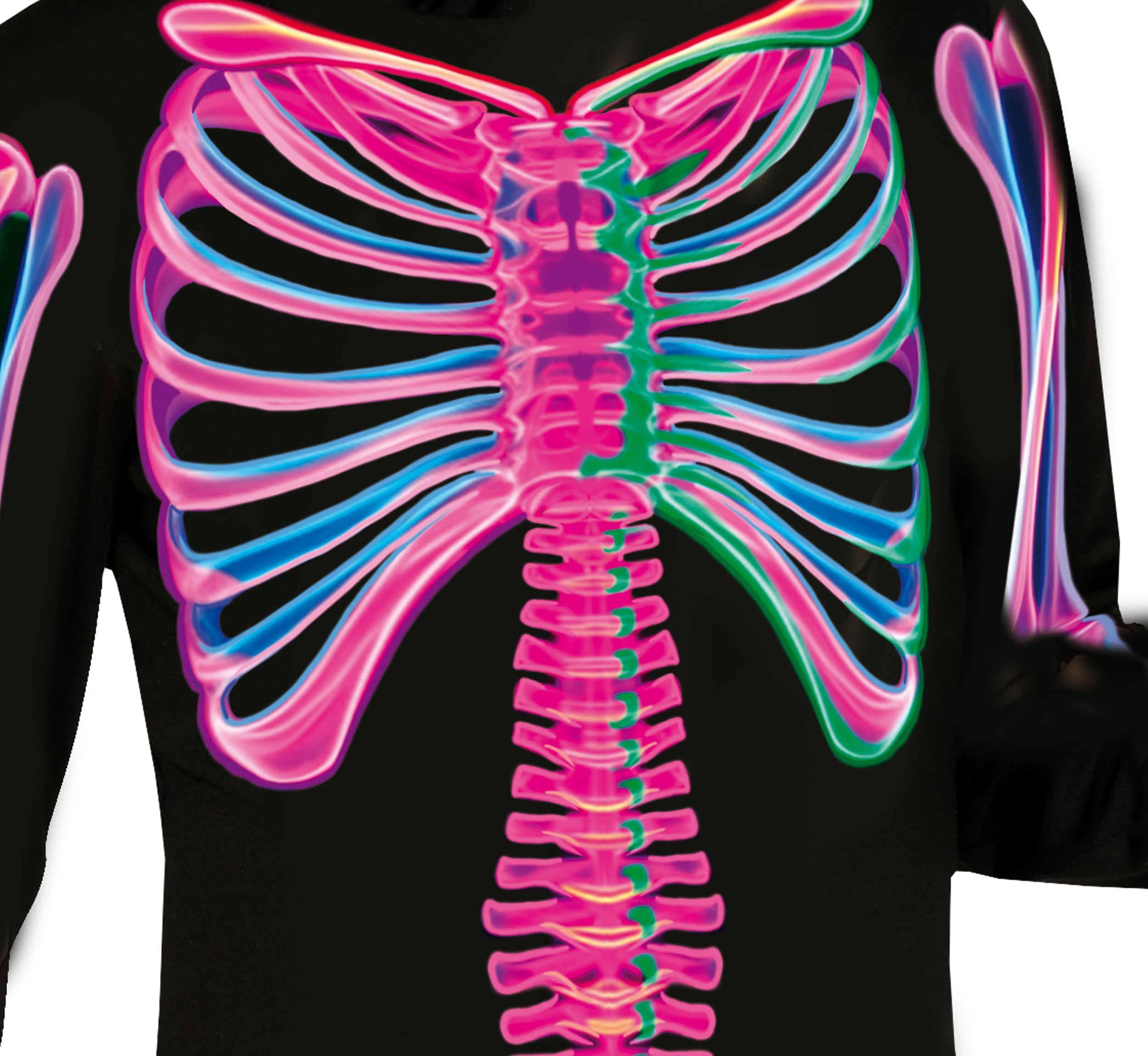 FIESTAS GUIRCA Neon Skeleton Kids Fancy Dress Costume - Skeleton Jumpsuit Costume - Girls & Boys Halloween Costumes Age 7-9 Years - Image 4