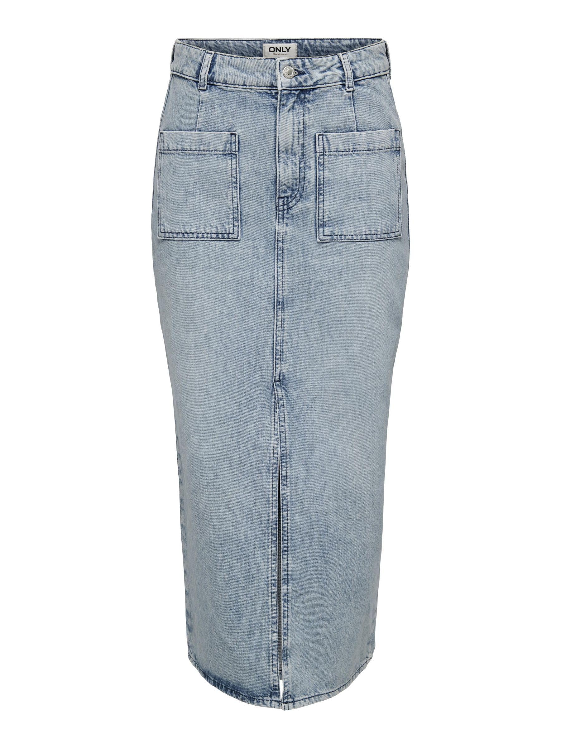 Only Damen Light Blue Denim Rock Onllilian Rock