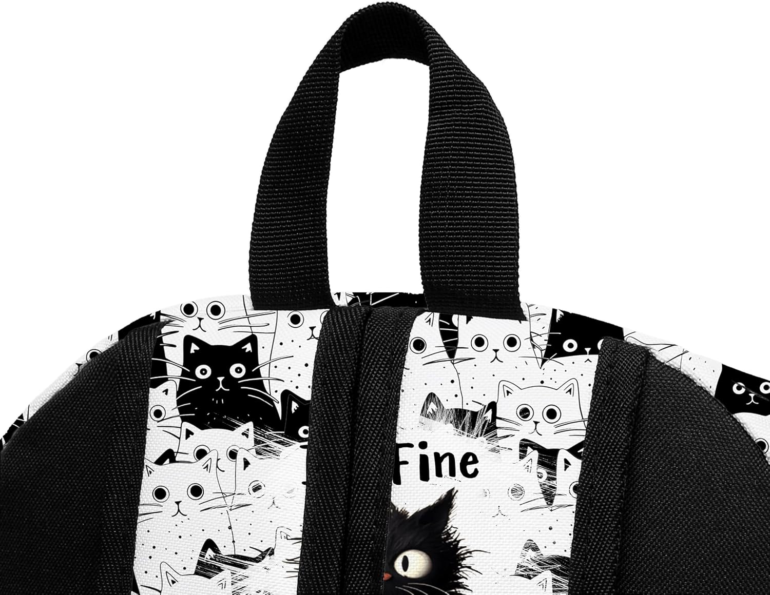 Funny Black Cat School Backpack for Girls Boys Bookbag, 17 Inch Cat Laptop Backpack, Cats Animals Theme Back Pack for School Travel Hiking Camping - Image 8