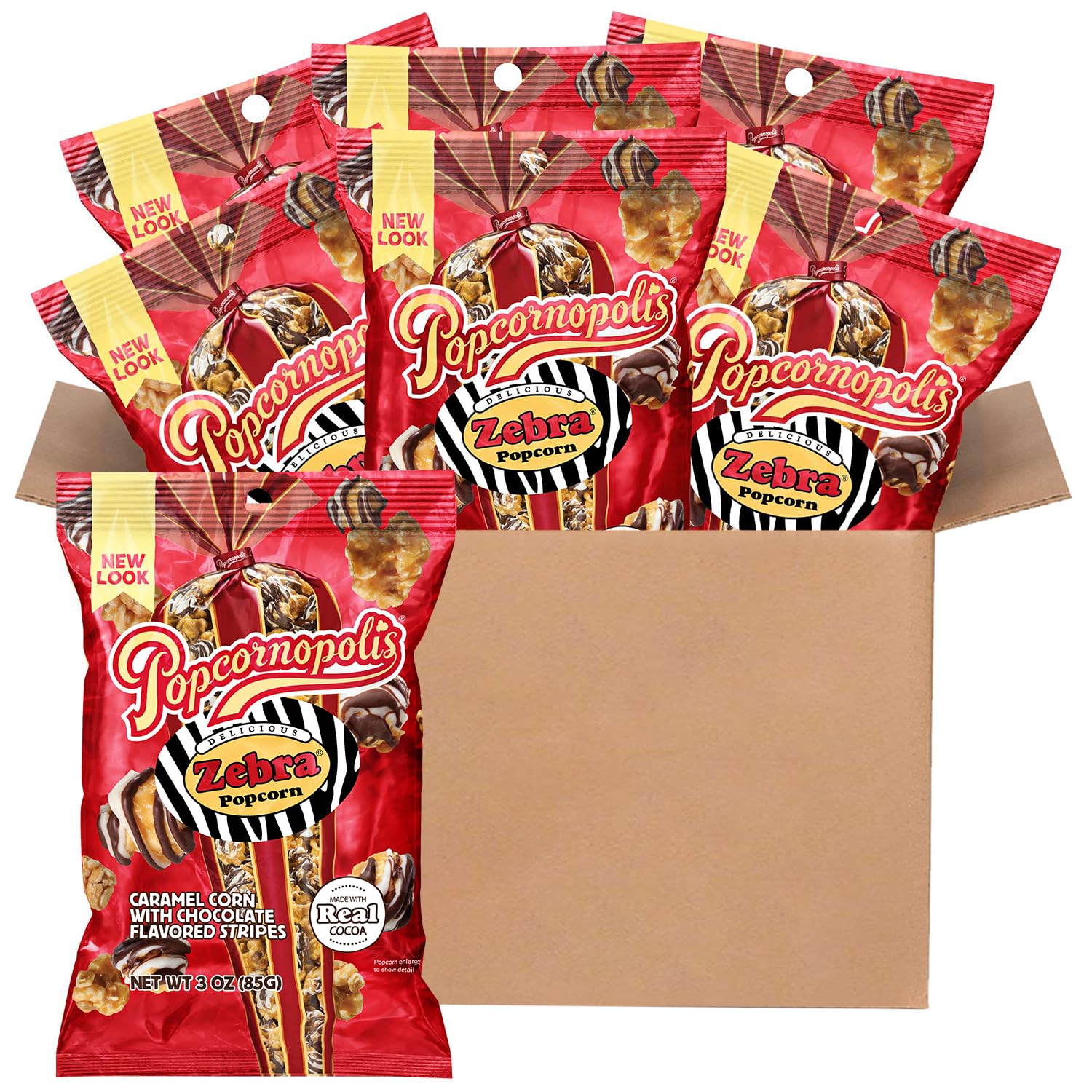 Popcornopolis Zebra 12 ct, 3 oz