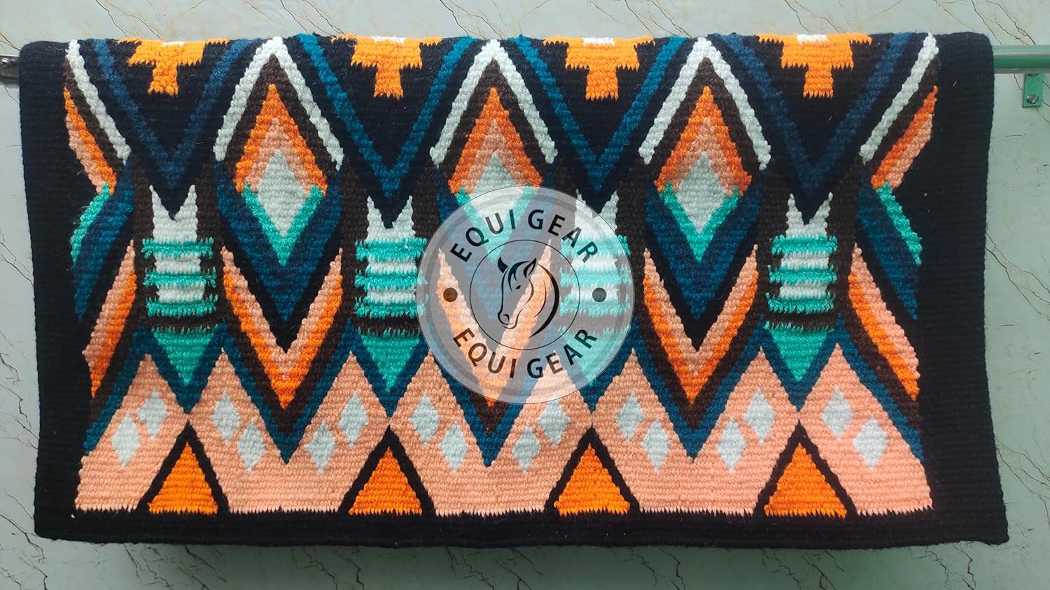 Western Ranch Horse Saddle Blanket New Zealand Wool Western Design Handmade Saddle Blanket Top Wool Pad Sensor Flex (Customization Available) ZB-076