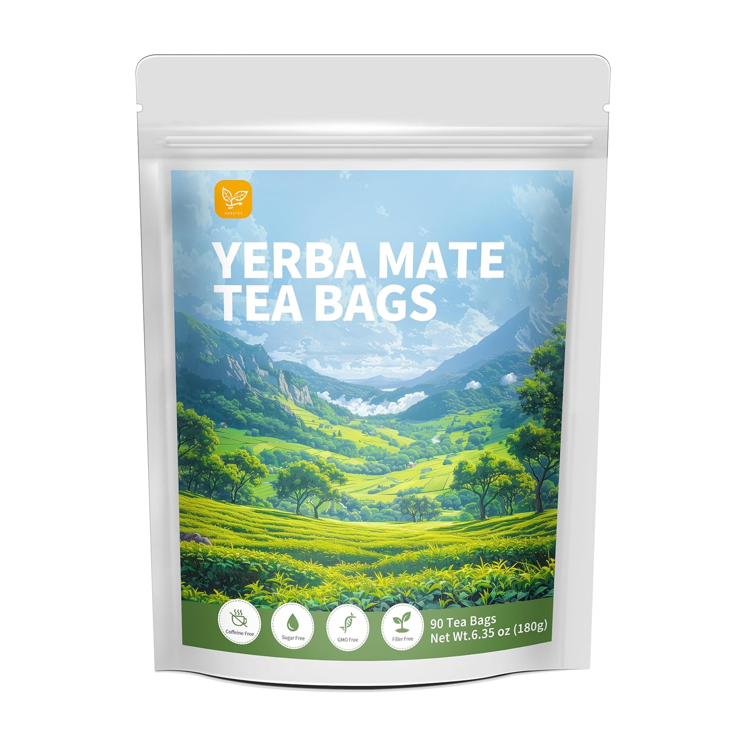 Yerba Mate Tea Bags with 90 Count - Supports Cardiovascular & Digestive Systems, Keep Youth. 90 Bags