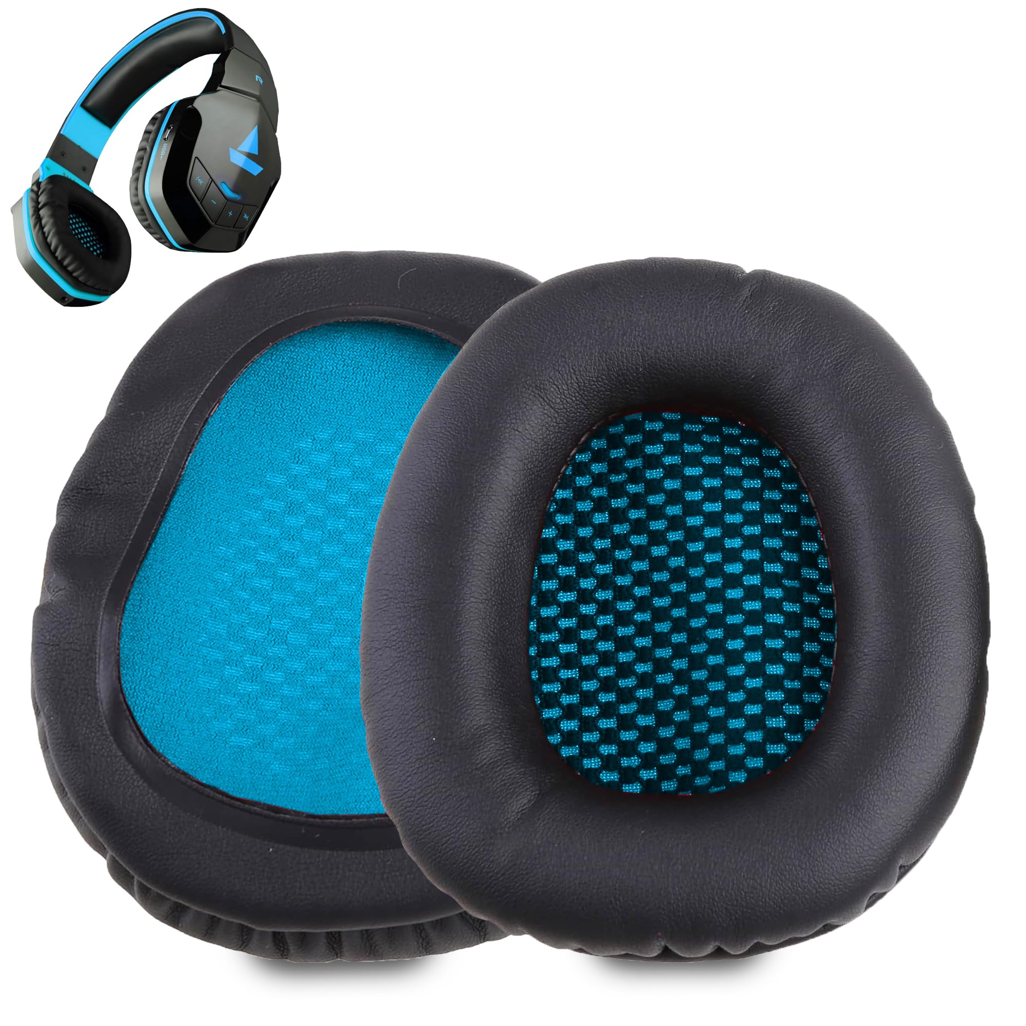 Sounce Replacement Earpad Cushions Compatible with Boat Rockerz 510 Headphones, Premium Blue Earpads with Softer Protein Leather & High-Density Memory Foam, Comfortable Noise-Isolating (1 Pair)-image-33