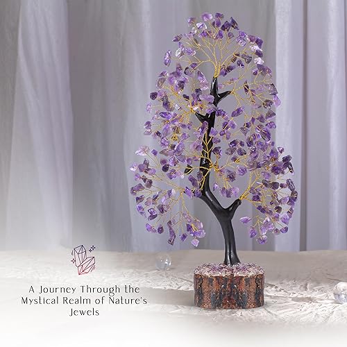 Miniatura 5 de Cristales de amatista, árbol de cristal, piedras de chakras, árbol de la vida, árbol bonsái, decoración de escritorio, árbol artificial, árbol de