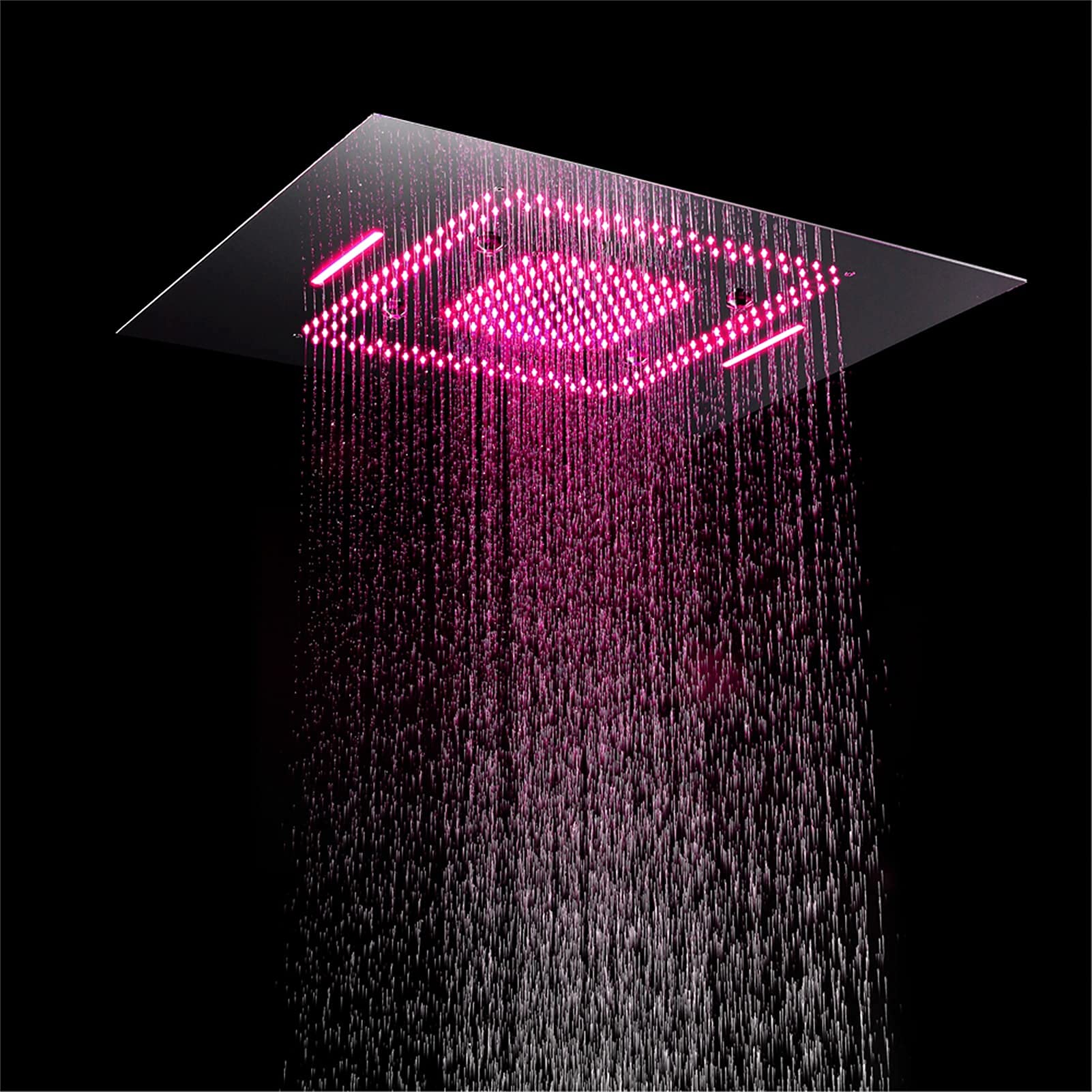 Zestaw baterii prysznicowej z termostatem LED, głowica natryskowa ze stali nierdzewnej 304, 60 x 80 cm, wodospad, deszczownica, 3-funkcyjny zestaw baterii prysznicow,