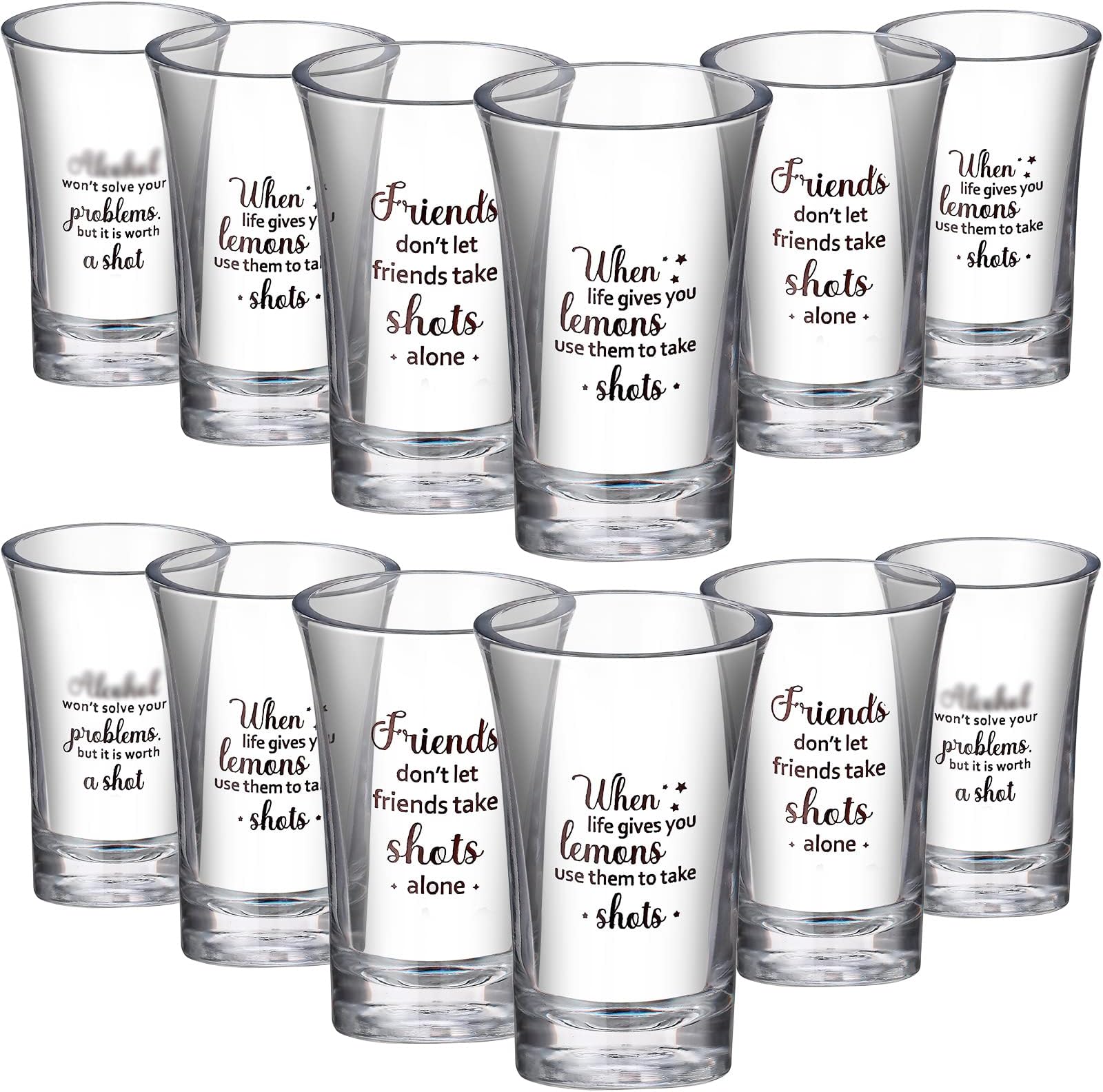 Kolewo4ever 24 Pieces Funny Friends Shot Glasses Funny