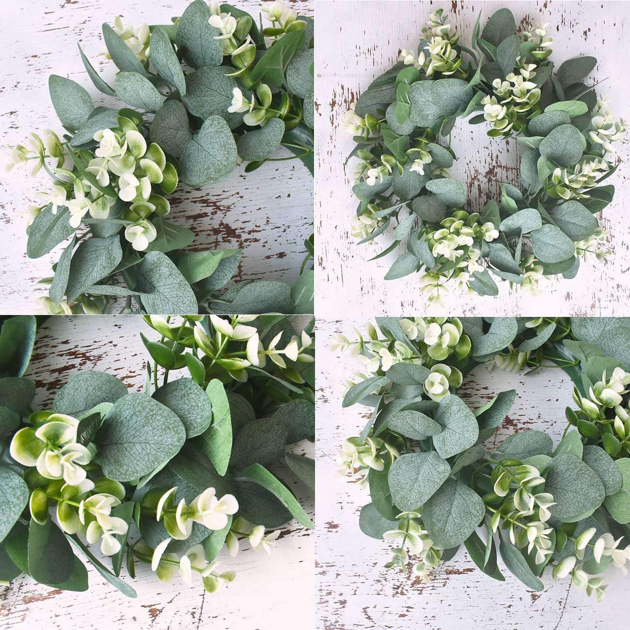 Couronne Murale Eucalyptus Artificielle SOMYTING 30cm - Déco Verte Pour Porte, Mur, Fenêtre