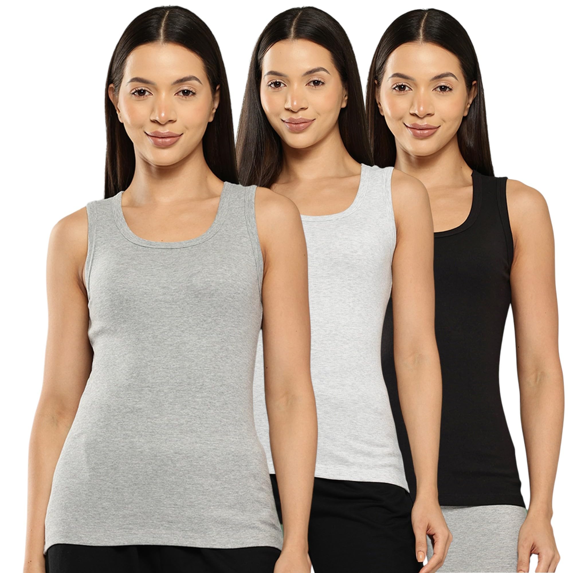 leading lady Women Cotton Thermal Sleeveless Tank Top Round Neck Winter Wear (Pack of 3)-picture-36