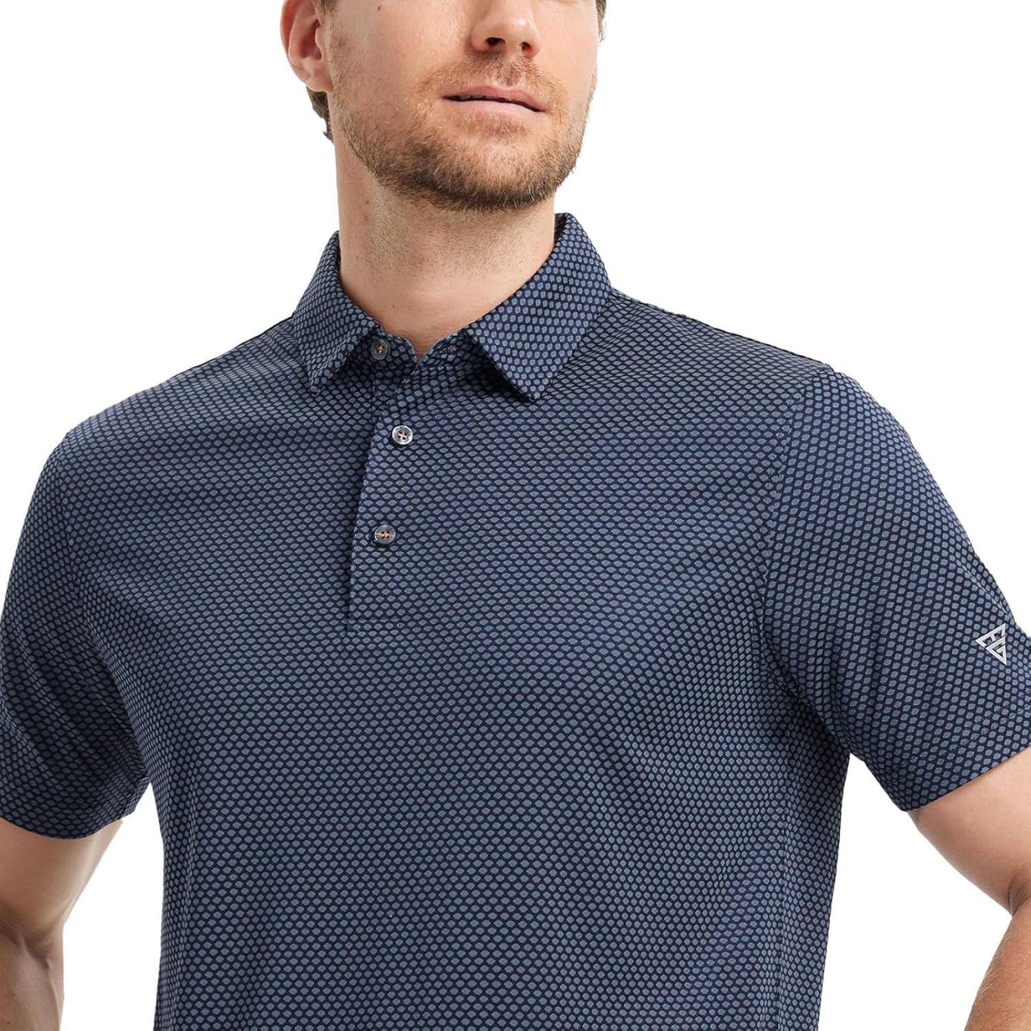 M MAELREG Golf Shirts for Men Moisture Wicking Jacquard Breathable Performance Dry Fit Collared Mens Polo Shirts Short Sleeve - Image 3