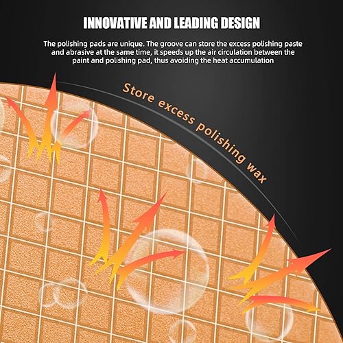 Miniatura 12 de Almohadilla amarilla de corte medio, almohadillas de pulido SPTA 3 piezas de cara de 6.5 pulgadas para placa de respaldo de 6 pulgadas, almohadillas