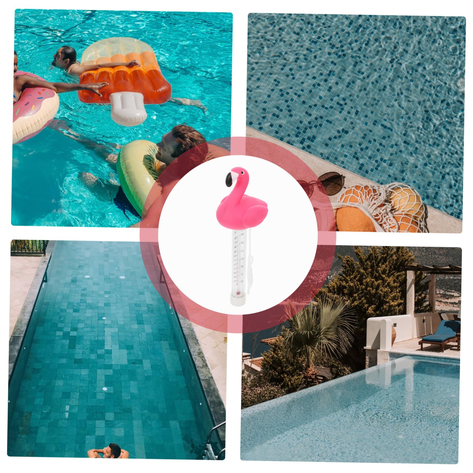 YARNOW 3 Pièces thermomètre water thermometre aquarium thermometres temperature pool flotteur mesureur de température de piscine jauge de température de bassin à poissons Rosy