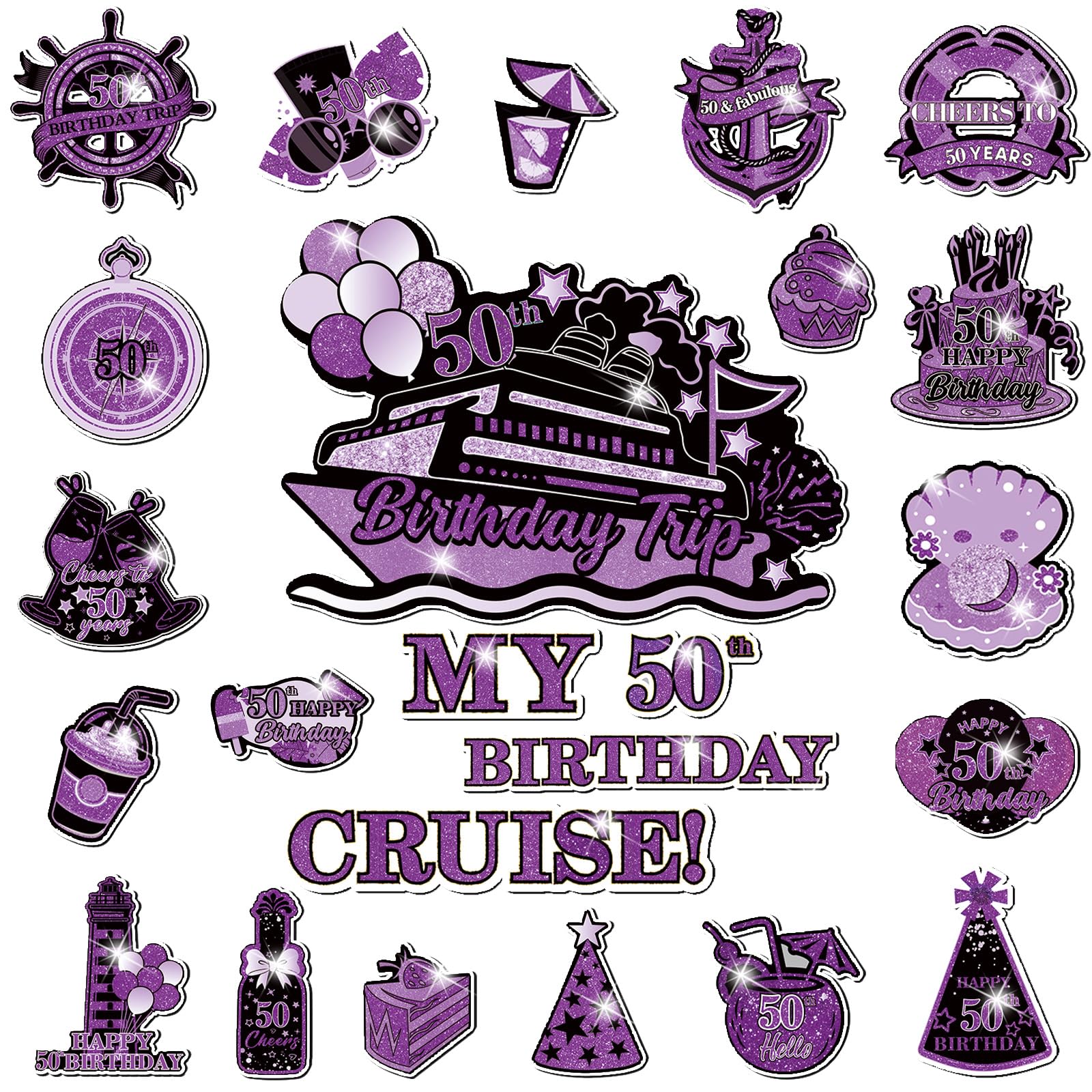 Aimants de porte de croisière 50e anniversaire de mariage, le cadeau idéal pour des noces d'or
