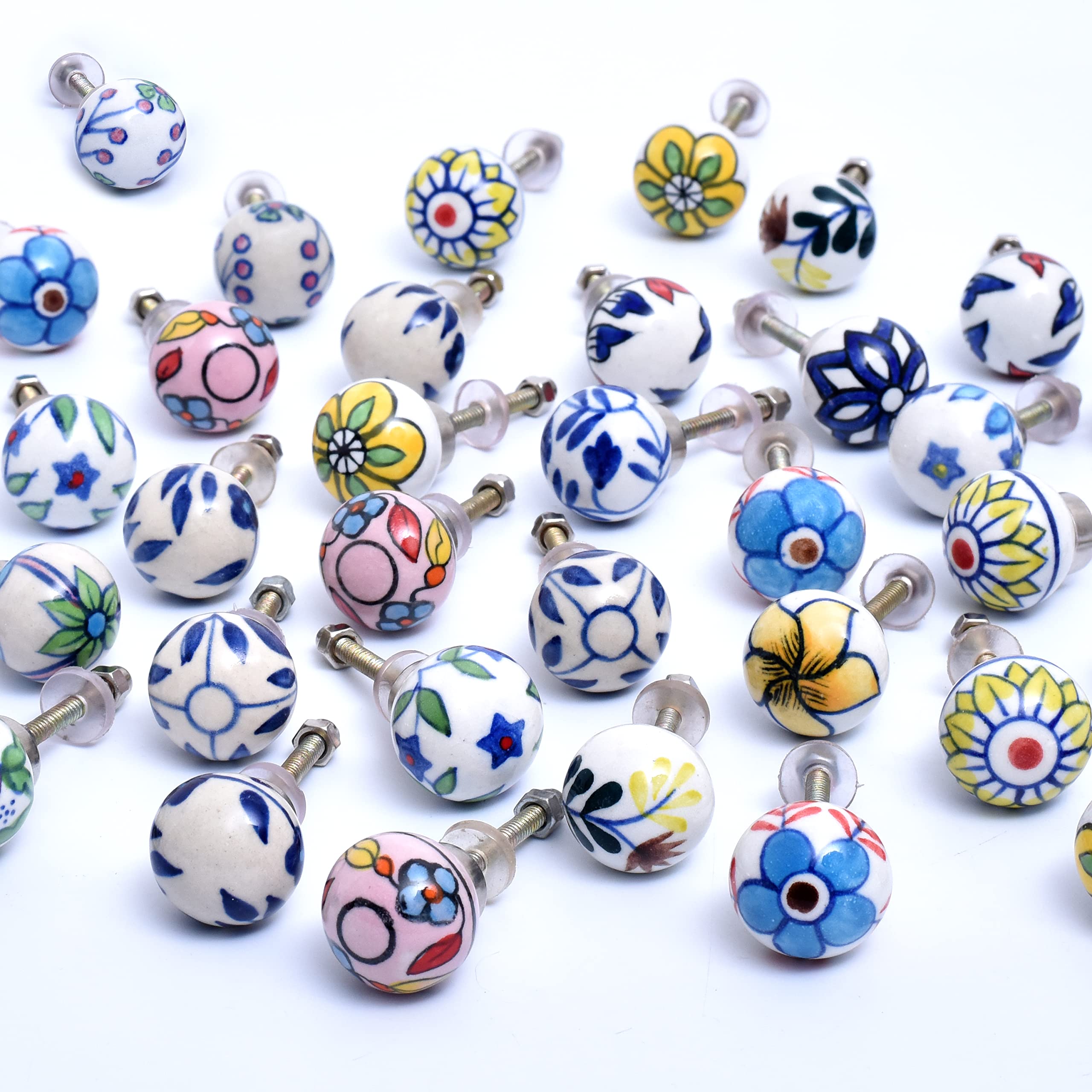 Multicolor Floral Ceramic Cabinet Knobs- Dresser Knobs 6 Pack- Floral Drawer Pulls- Vintage Knobs- Decorative Knobs- Multi Drawer Knobs- Kitchen Cabinet Knobs- Multi Cabinet Pulls- Door Handles 1" (B0BMDT1VMR) Amazon Price History, Amazon Price Tracker