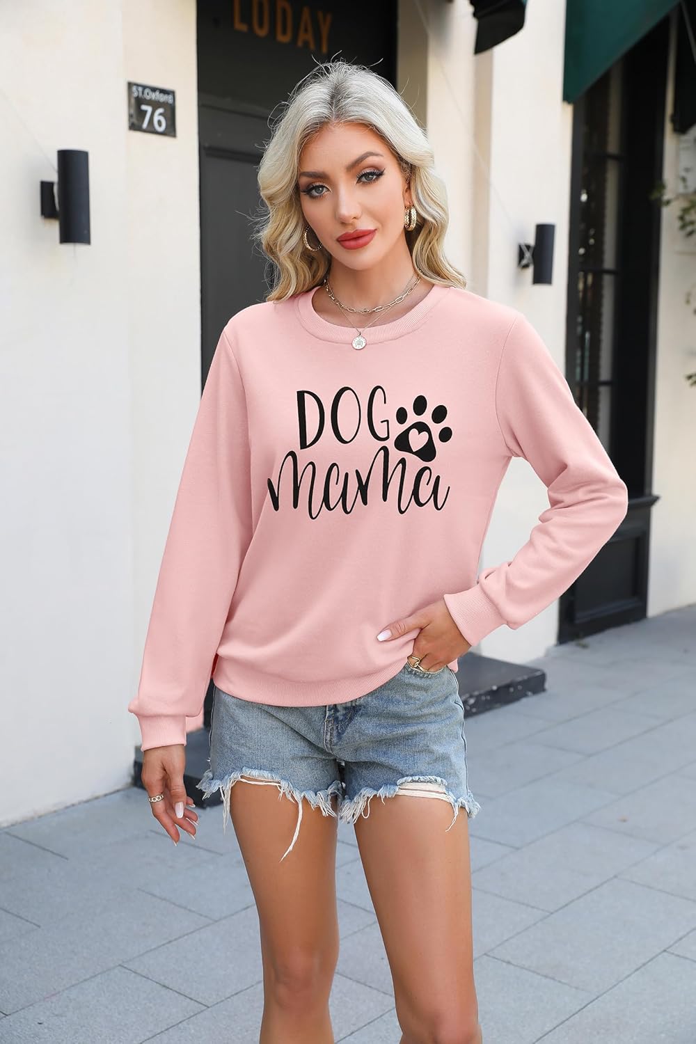ALLTB Dog Mom Sweatshirt Women Dog Mama Graphic Shirt Cute Paw Shirts Puppy Lover Pullover Casual Long Sleeve Tee Tops - Image 7