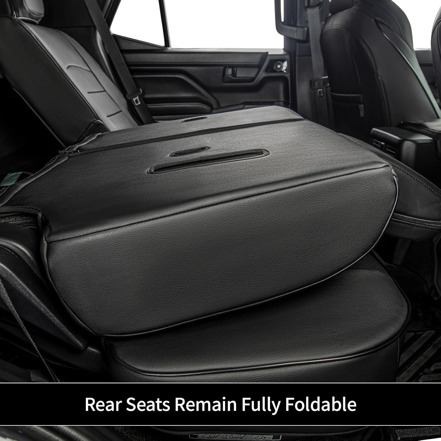 EKR 4runner Seat Covers Full Set 7 Seats 2025 2026,Car Seat Cover for Toyota 4 Runner,Custom Car Seat Protector Waterproof,Leather Car Seat Cushion,Black Car Seat Cover,Leather(Black)