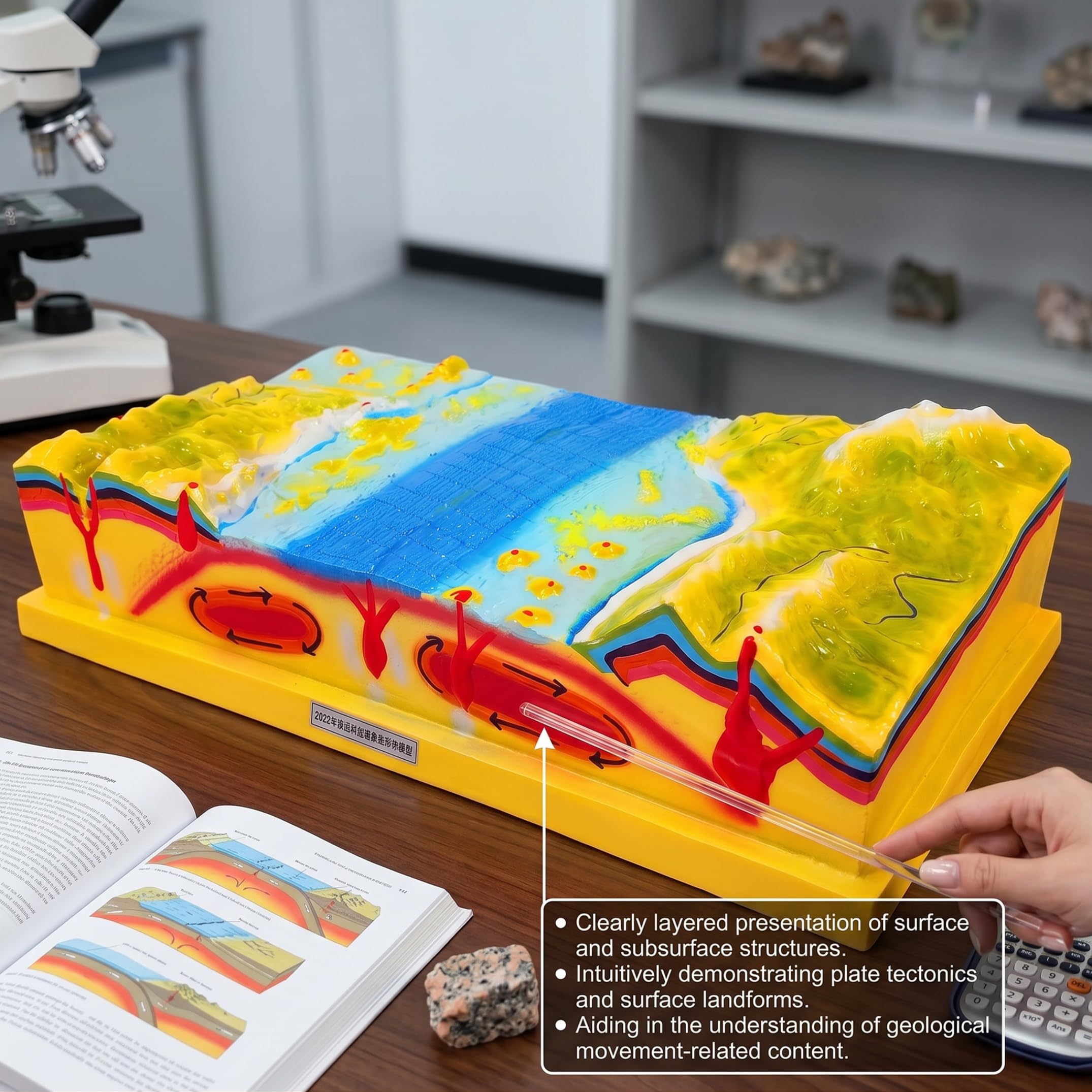 Modelo de tectónica de Placas 3D, Modelo de enseñanza de geografía de Resina para educación científica en el hogar en el Aula, Kit 3D de Placas tectónicas