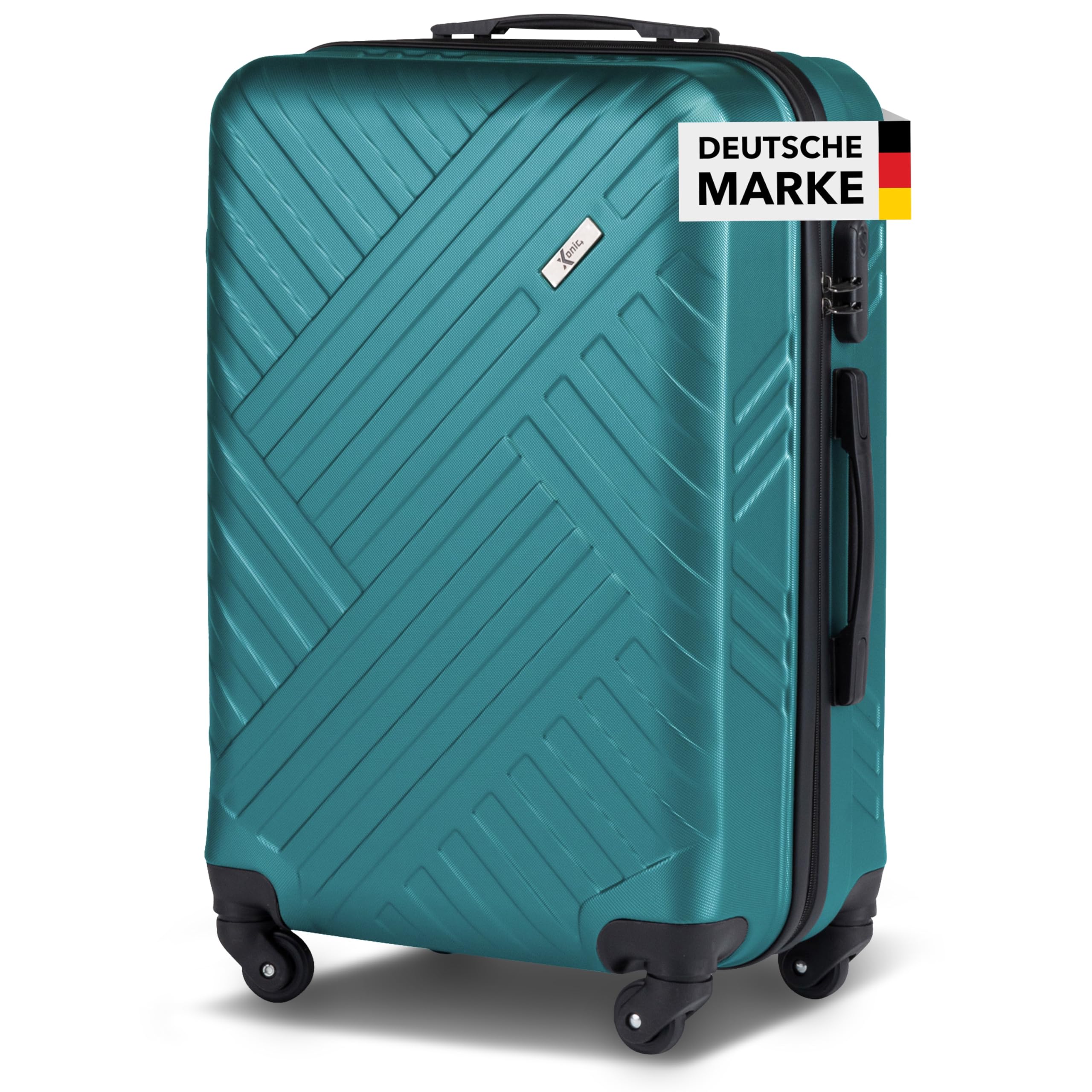 Xonic Design Reisekoffer mit Rollen– ABS Hartschalenkoffer 360° Leichtlauf-Rollen – hochwertige Koffer Trolleys Zahlenschloss in M, L, XL oder Set –Handgepäck Koffer, Suitcase