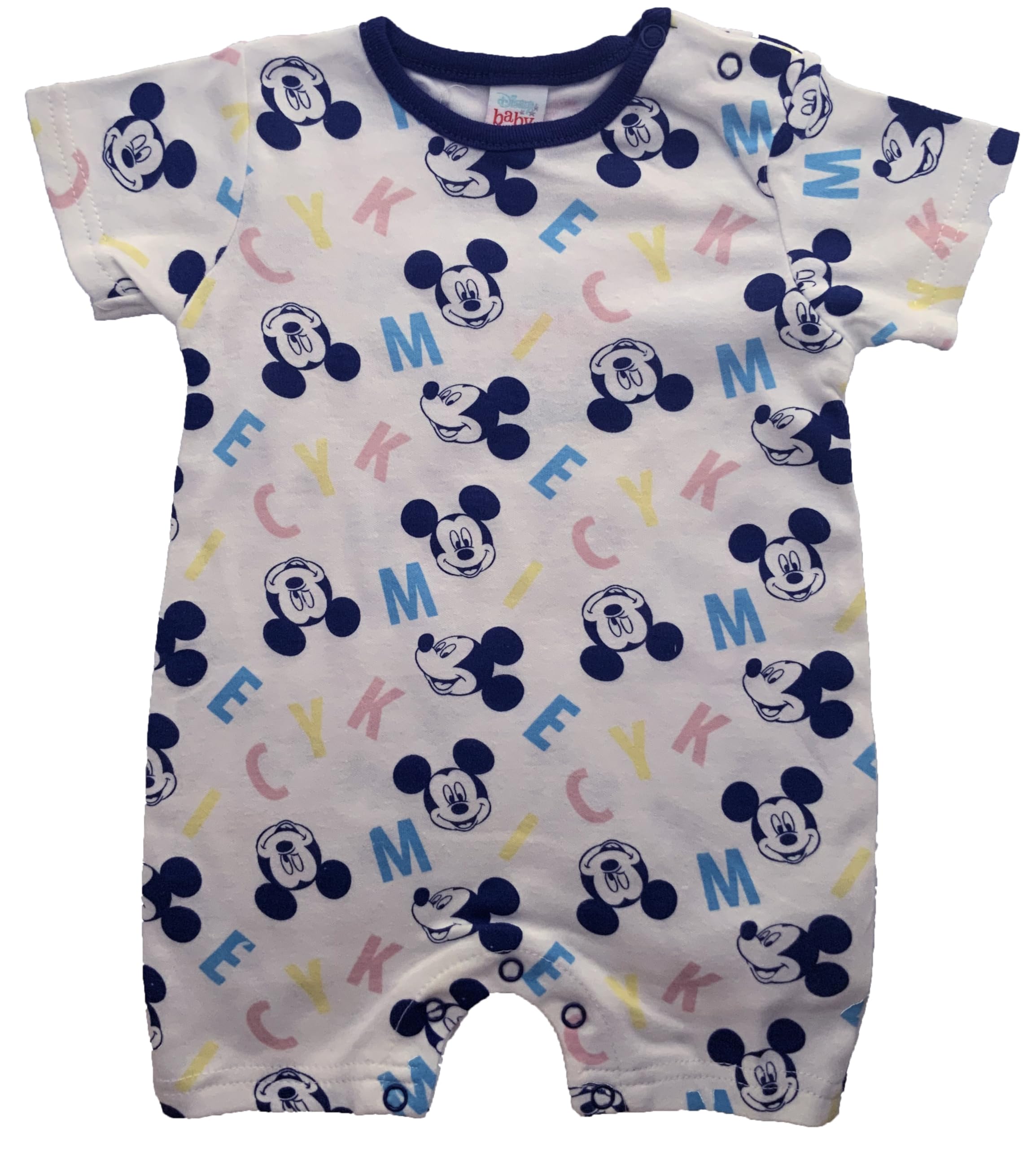 Disney Multi White Mickey Mouse Romper Bodysuit Babygrow (, 12-18 Months)