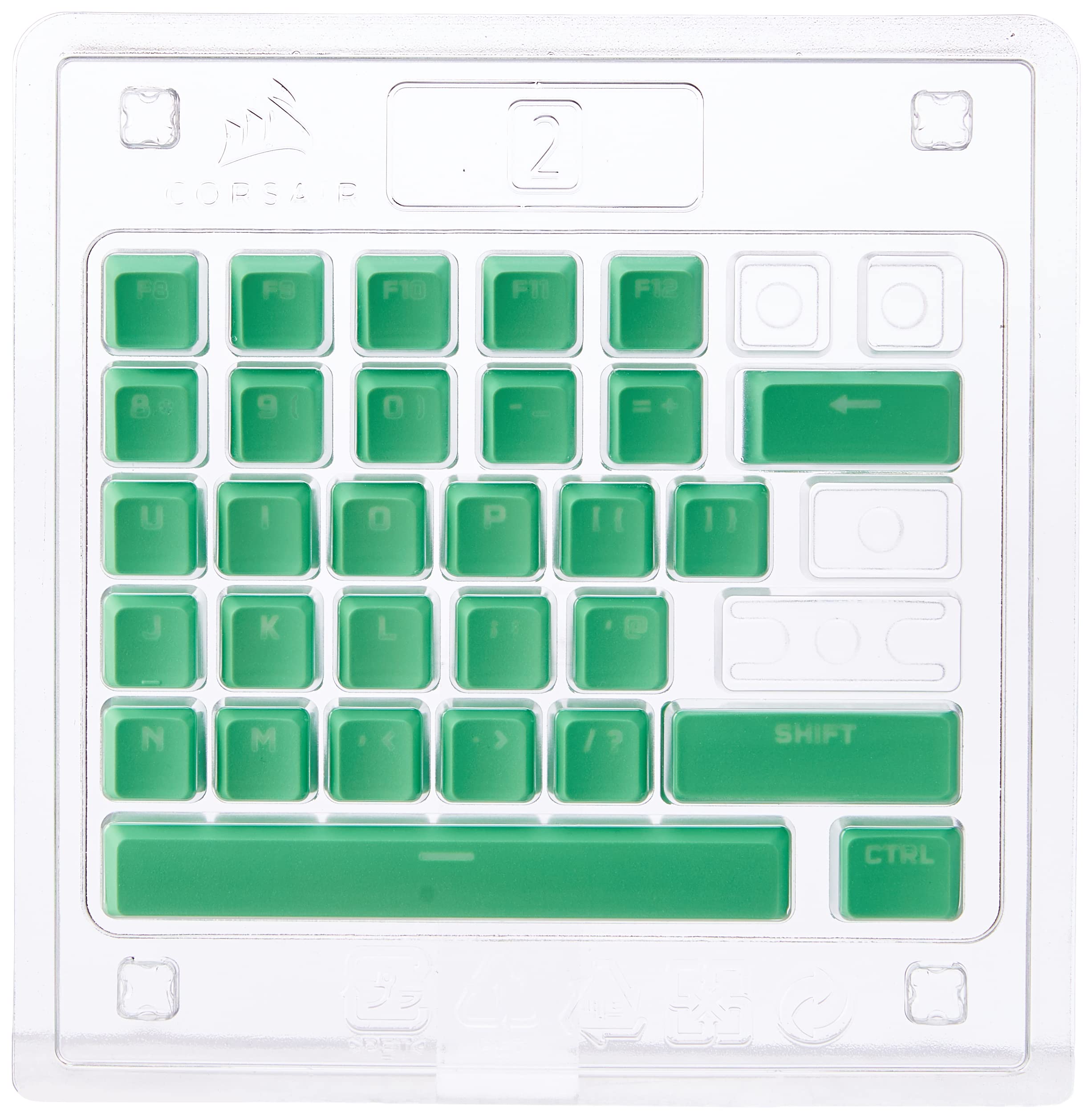 Corsair PBT Double-Shot Pro - Kit de modificación de Teclas (Teclas PBT de Doble Disparo, compatibilidad estándar de Fila Inferior, Superficie Texturizada, Paredes de 1.5 mm de Grosor con Fuente