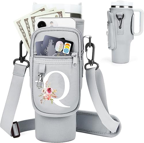 Miniatura 151 de Initial Water Bottle Holder with Strap for Stanley 40 oz Tumbler/Simple Modern 40 oz Tumbler,Water Bottle Carrier Bag with Strap,Personalized A-Z