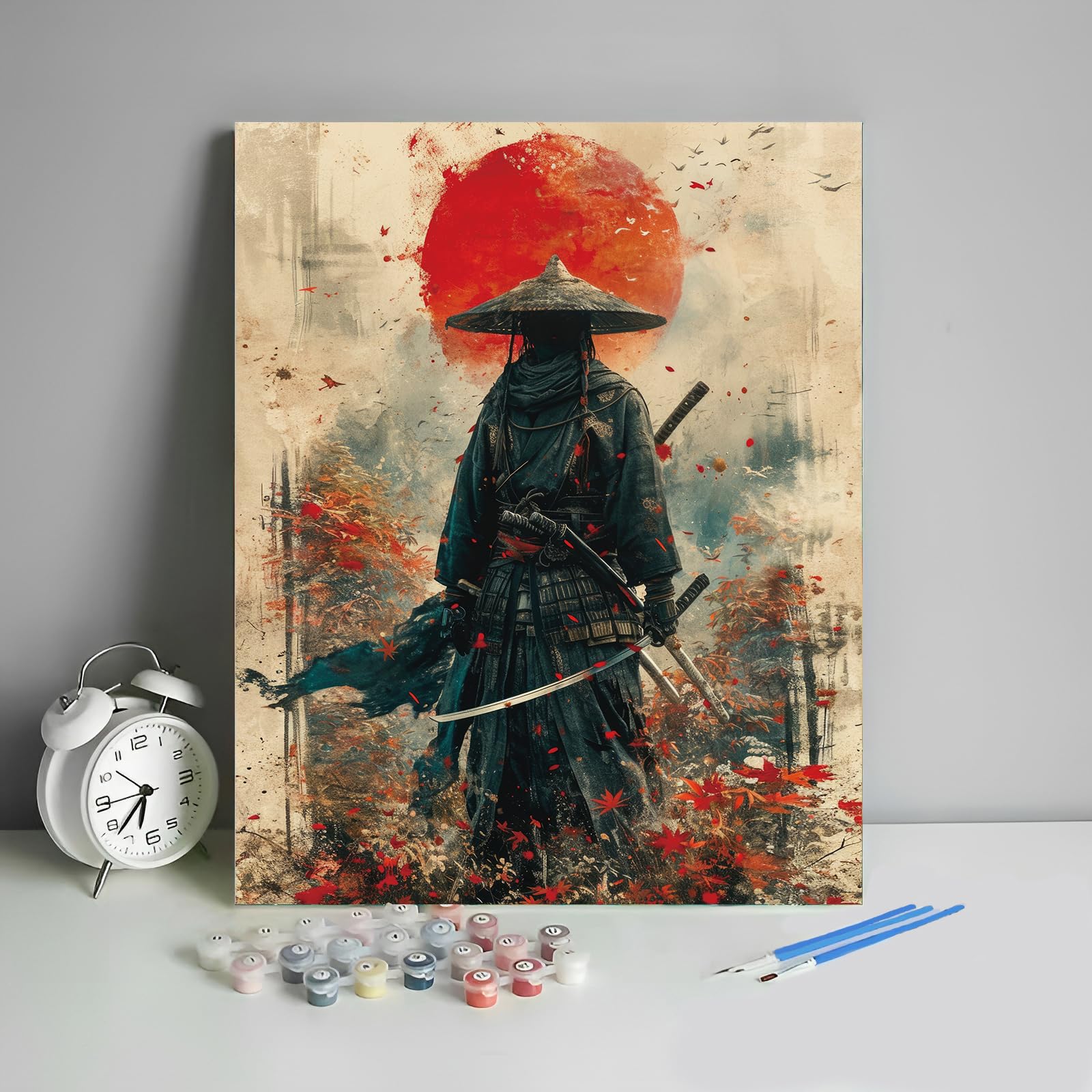 Photo 1 of HULDFRDA Adult Paint by Number Kits Japanese Samurai, 16x20 Inch