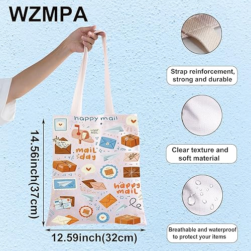 Miniatura 2 de WZMPA Bolsa de mano para el día del correo feliz del día del correo, regalo de agradecimiento al trabajador postal, bolsa de hombro reutilizable,