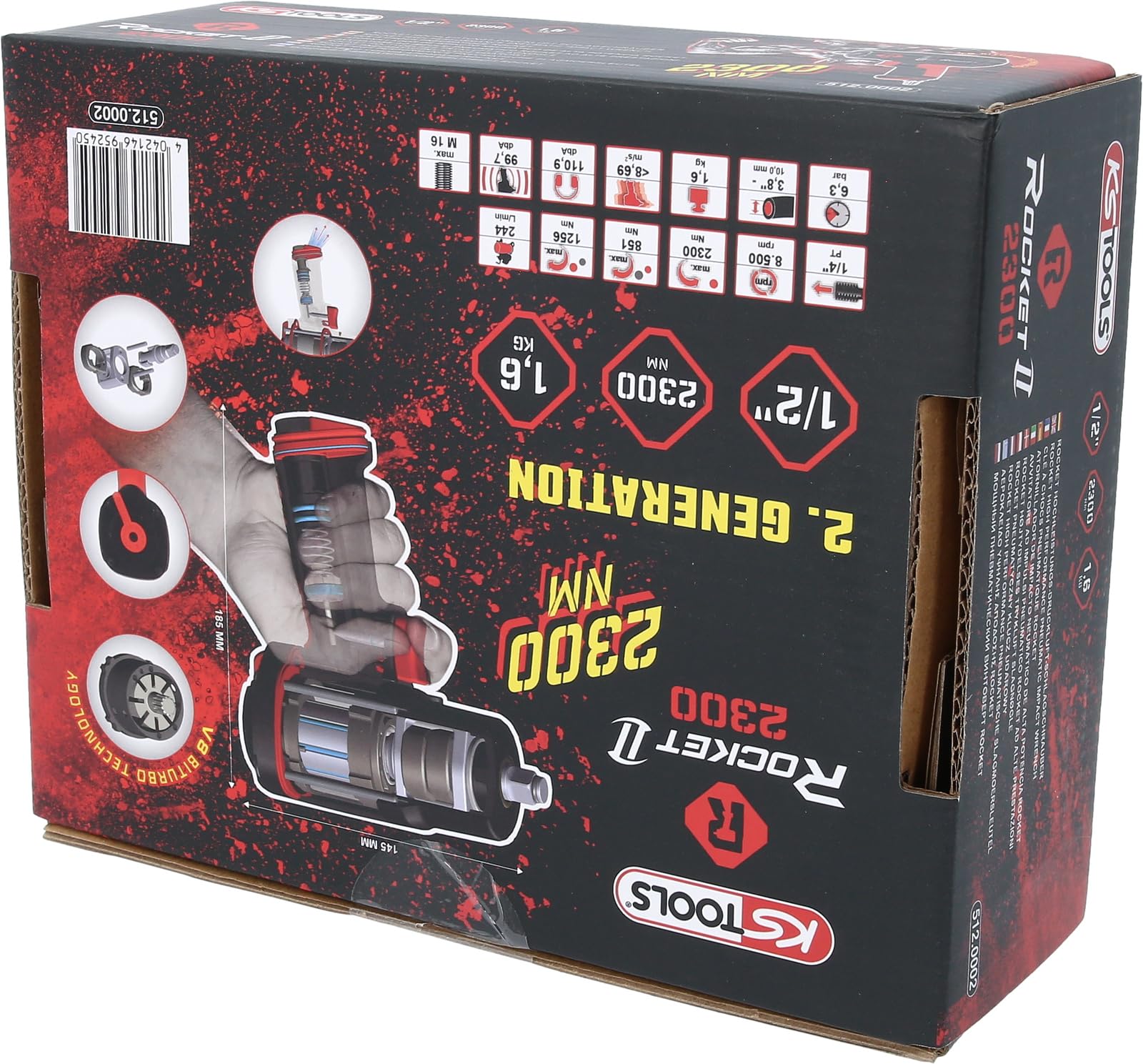 KS TOOLS 512.0002 Śrubokręt udarowy (zasil. pneumat.) pneumatyczny