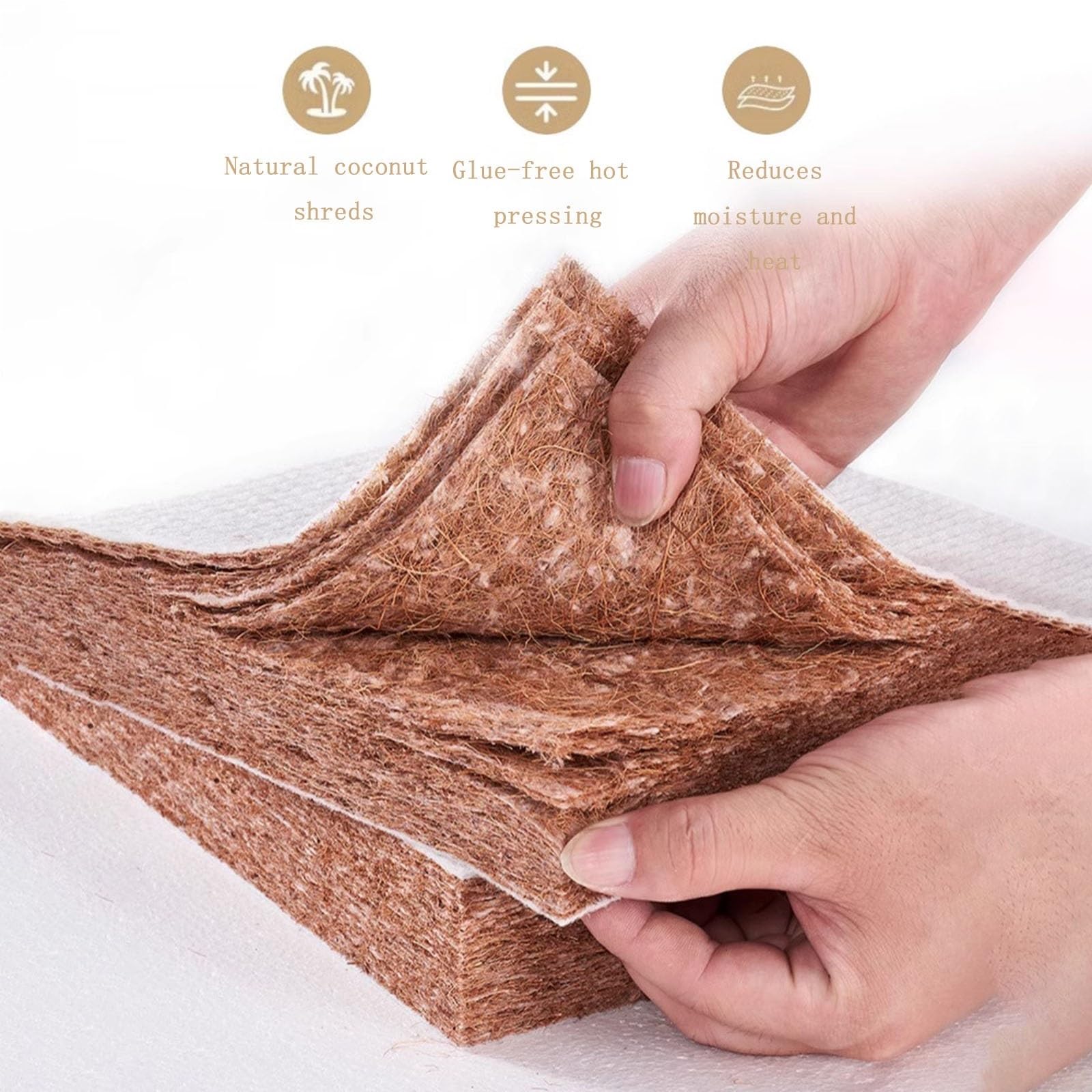 Colchones, Colchón De Fibra De Palma Natural, Colchón Plegable De Yute De Fibra De Palma, Colchón Firme, Tamaño Completo, Funda De Colchón Extraíble(180 * 200CM*6CM)