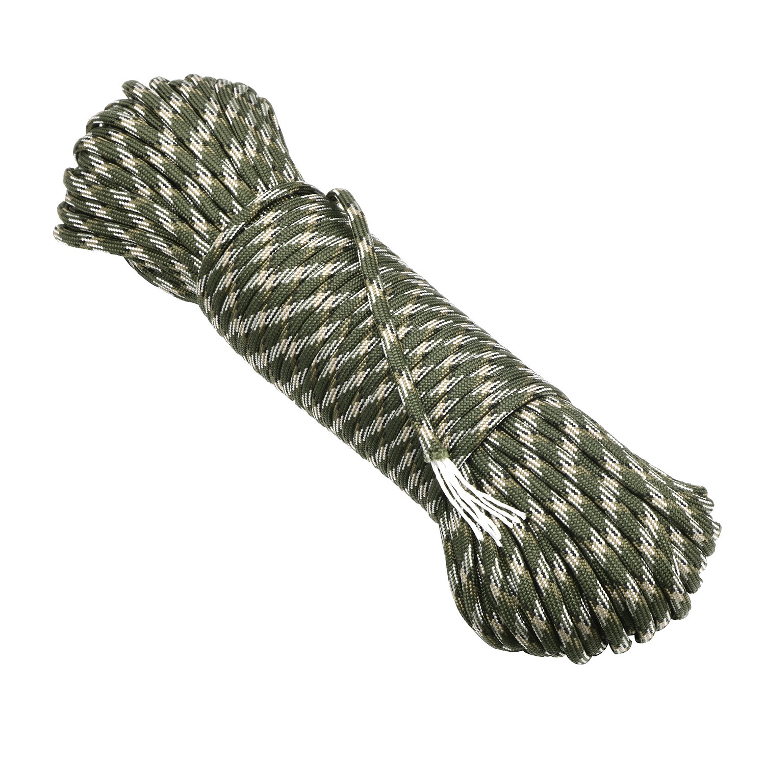 DonDon Cuerda de 30 Metros de Nylon Cuerda de Paracord Cuerda de Supervivencia para Actividades al Aire Libre, para Camping y para Manualidades 4 mm – 7 filamentos Verde Oscuro Camouflage — view 2