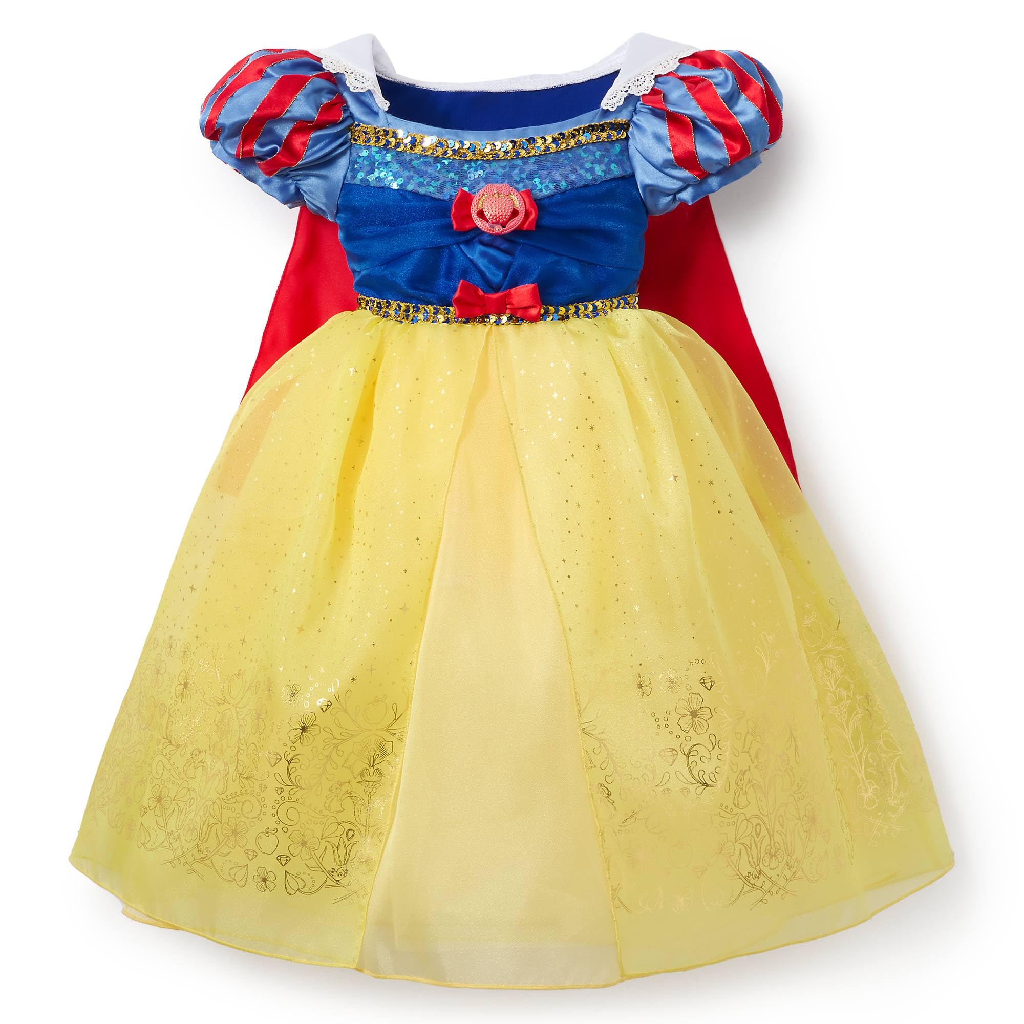 Disney Store Official Snow White Costume for Kids, Blue and Yellow Princess  Dress with Red Cape, Fancy Dress Parties, Roleplay & Halloween, 4 Years :  Amazon.co.uk: Toys & Games