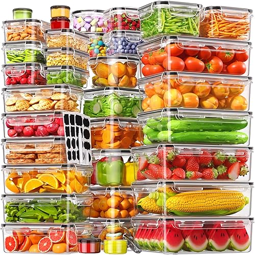 70 PCS Food Storage Containers with Lids Airtight, (35 Lids