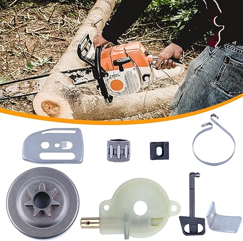 Miniatura 2 de Bomba de aceite de tambor de embrague Placa de barra de freno Kit de barra de estrangulador para motosierra Husqvarna 142 137 136 36 41