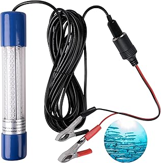 OROOTL Underwater Fishing Light LED Night Fishing Light Submersible Fishing Light Bait Finder Deep Drop Fish Attracting Light for Shrimp Squid Fish Crowds Green Blue White