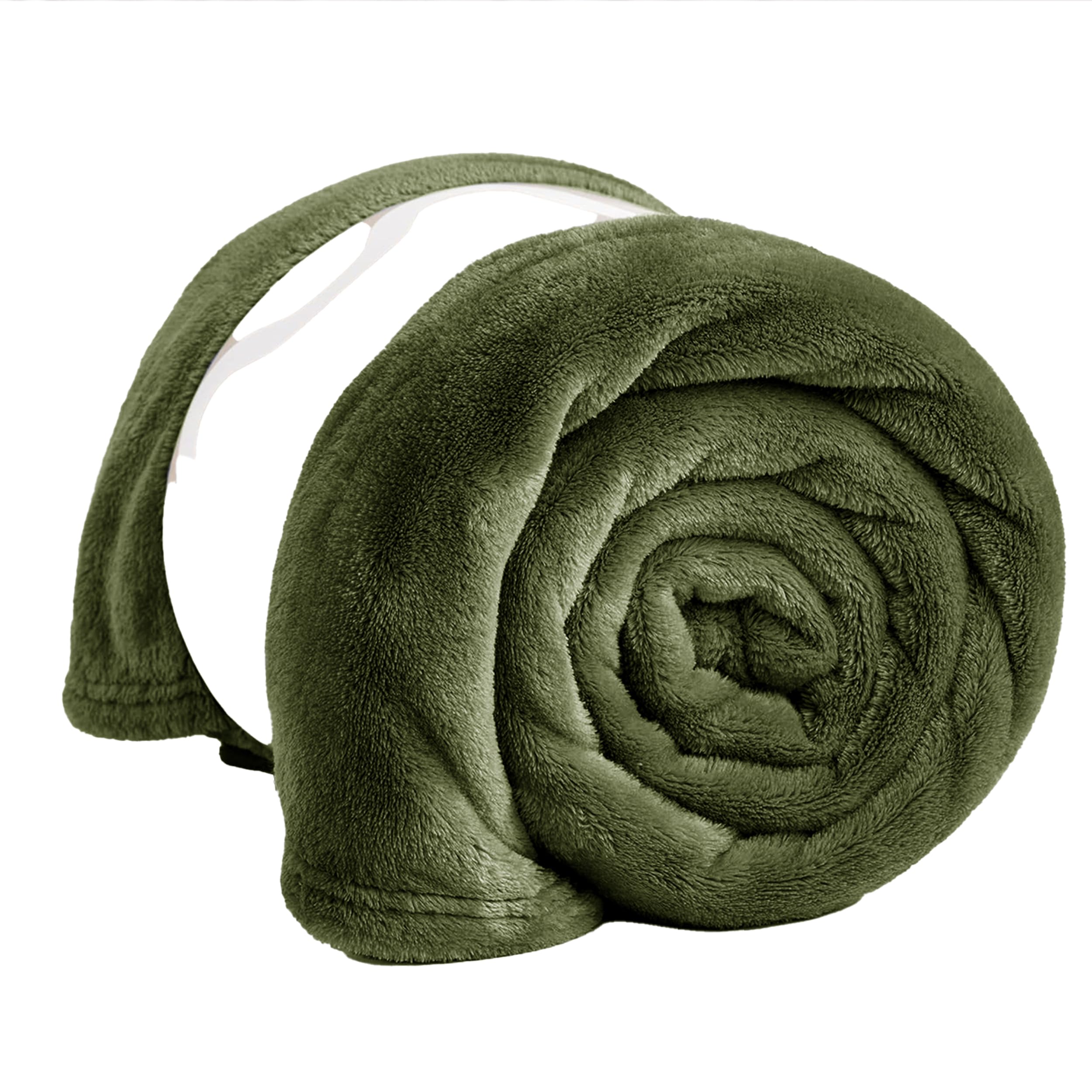PRIME LINENS Fleece Blanket Reversible Throw for Sofa - Faux Fur Bed Blanket Lightweight Cozy Throw for All Seasons, Perfect for Bed Couch Camping & Travel (Green, 200 x 240 Cm) โ image 1