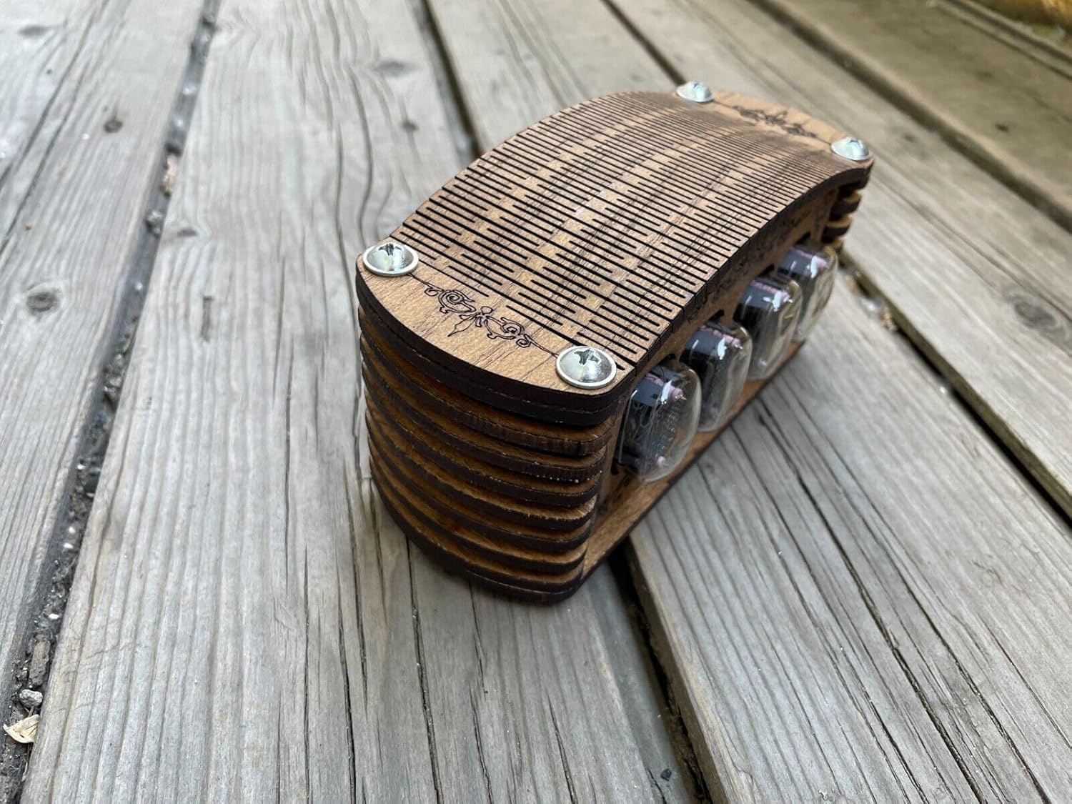 Nixie Tube Clock IN12 Retro Vintage.Oak Enclosure. (12 Hours Format)