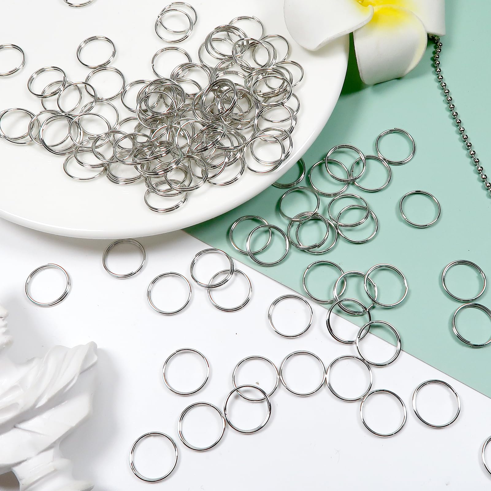 100 Anelli Di Salto In Acciaio Inox 10mm - Per Gioielli Fai Da Te