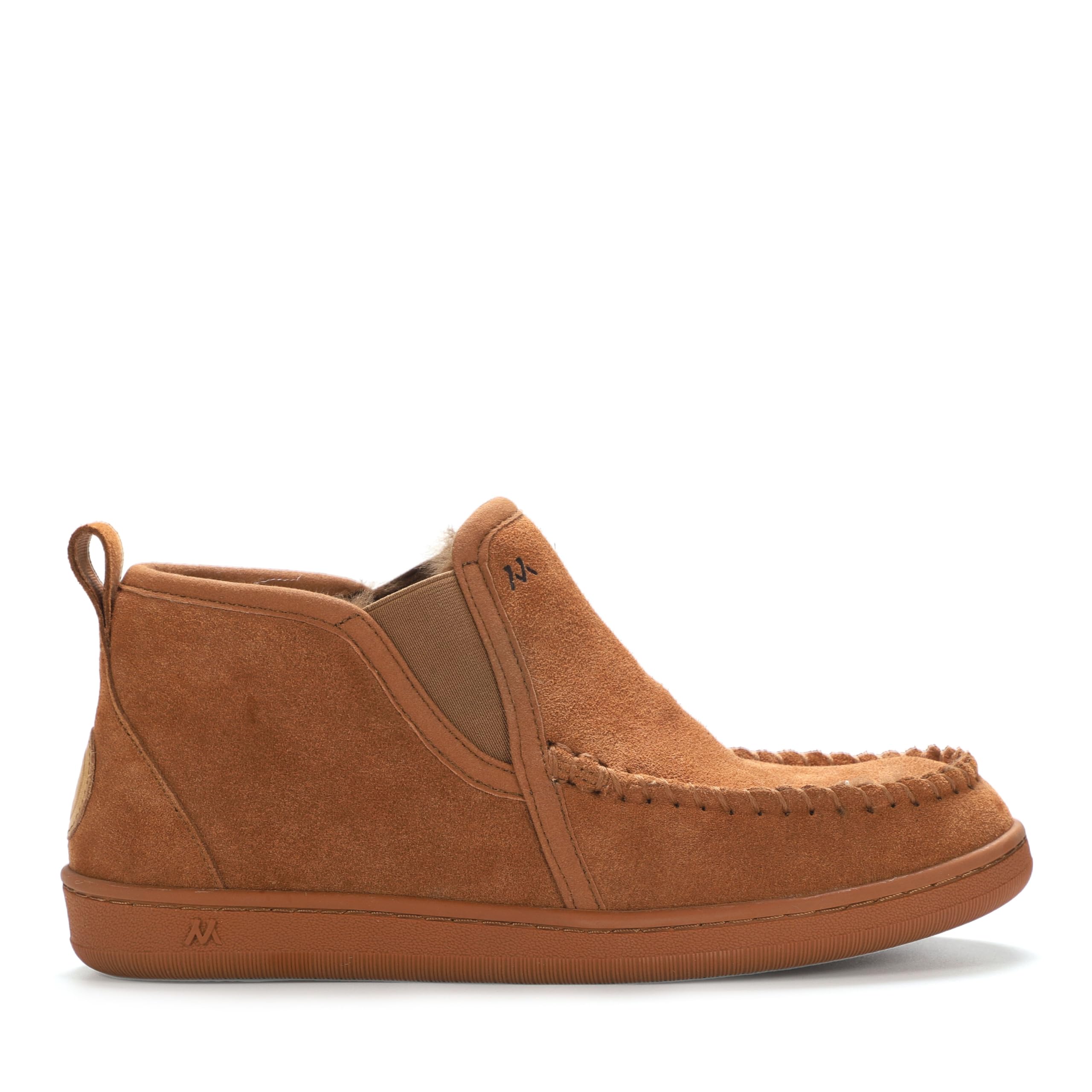 Mykos Mens Brandon Suede Slip-On Slipper Bootie - Luxurious Sheepskin Insole - Indoor Outdoor for Cozy Lounging and